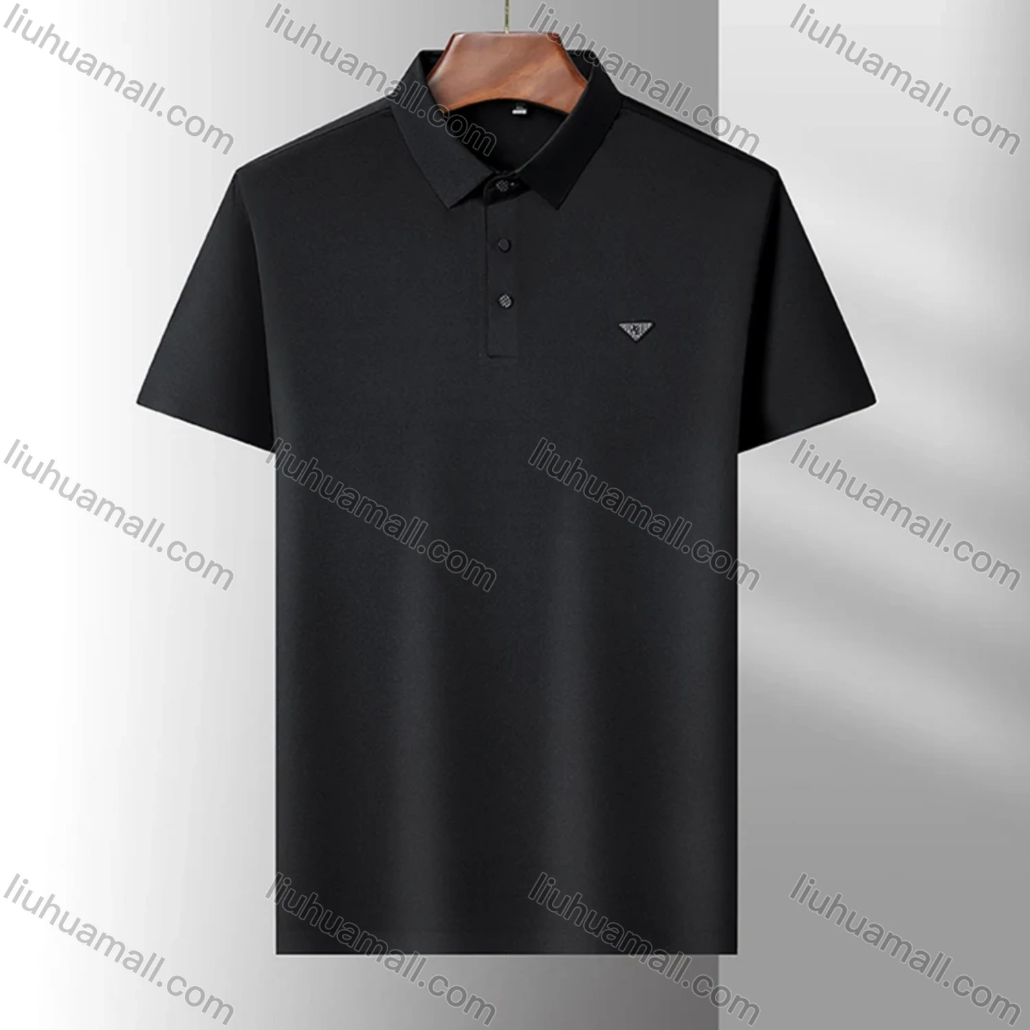 Wholesale Men's Business Plain Label Short Sleeve Split Side Polo Shirt 89305# - Liuhuamall