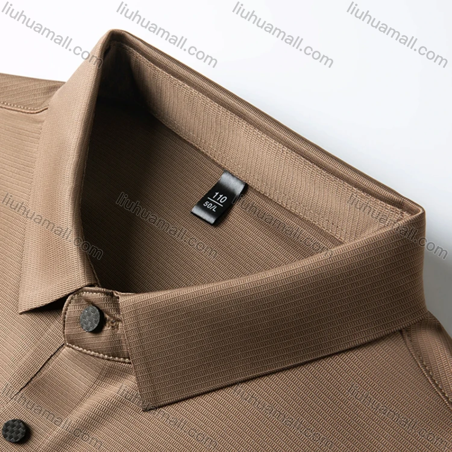 Wholesale Men's Business Plain Label Short Sleeve Split Side Polo Shirt 89305# - Liuhuamall