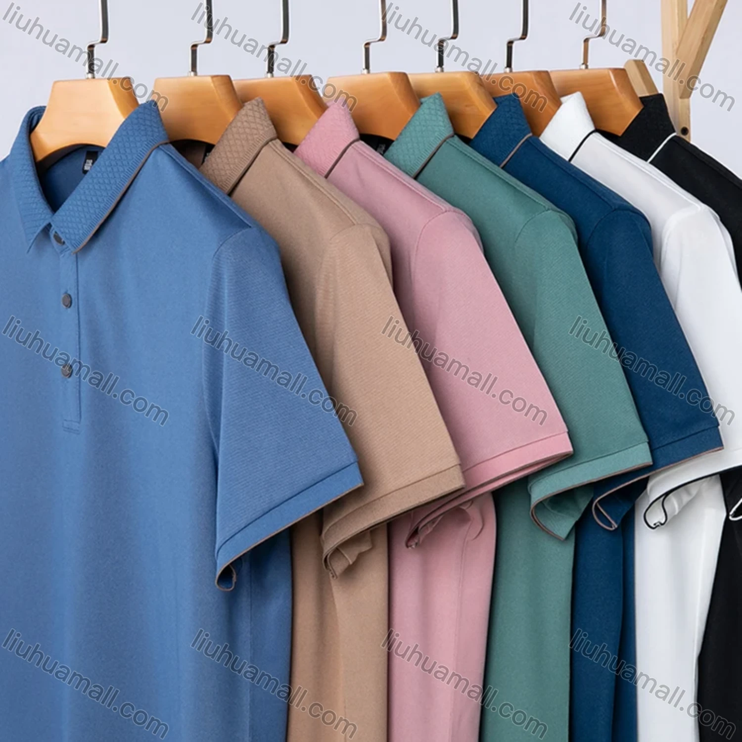 Wholesale Men's Casual Plain Short Sleeve Breathable Polo Shirt 90223# - Liuhuamall