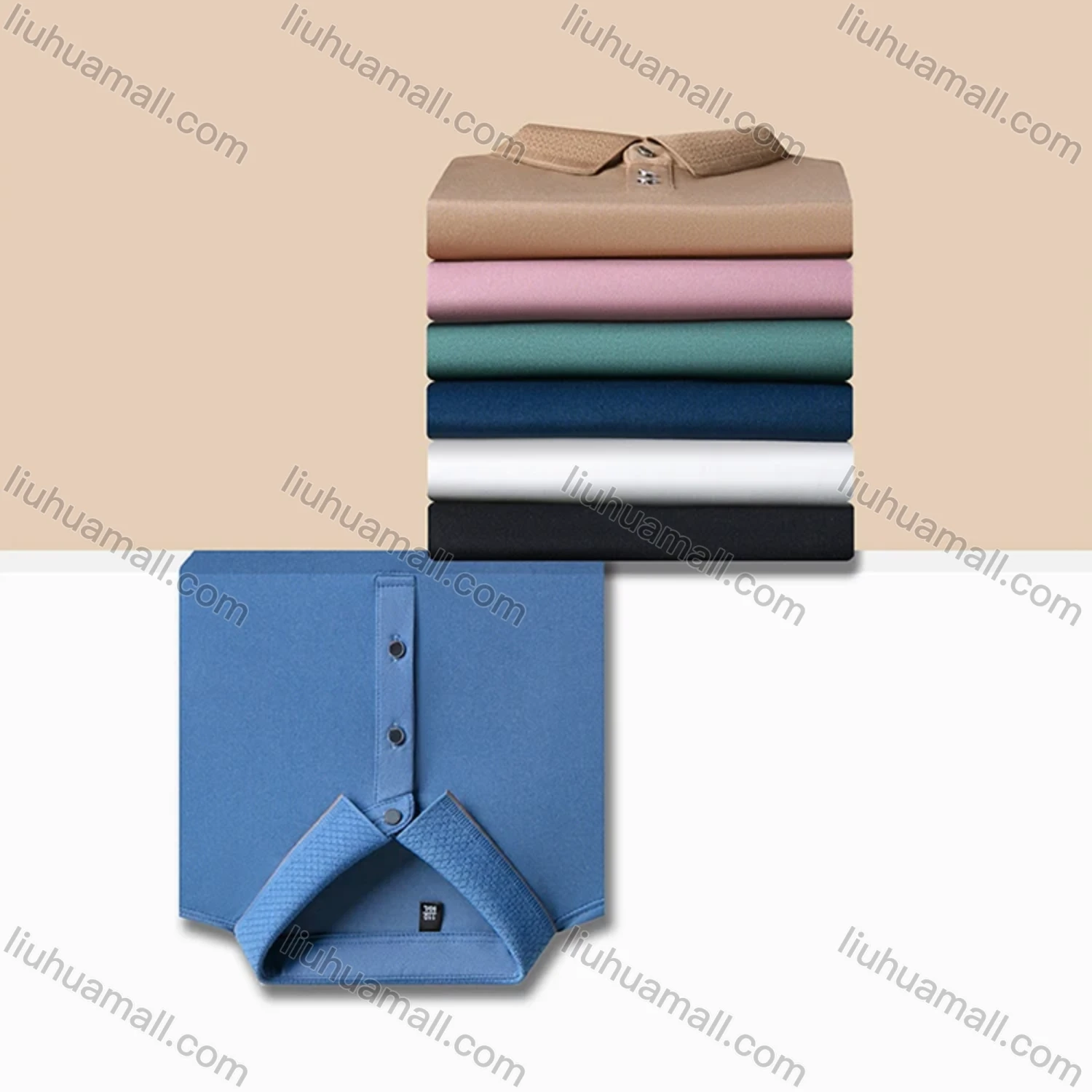 Wholesale Men's Casual Plain Short Sleeve Breathable Polo Shirt 90223# - Liuhuamall