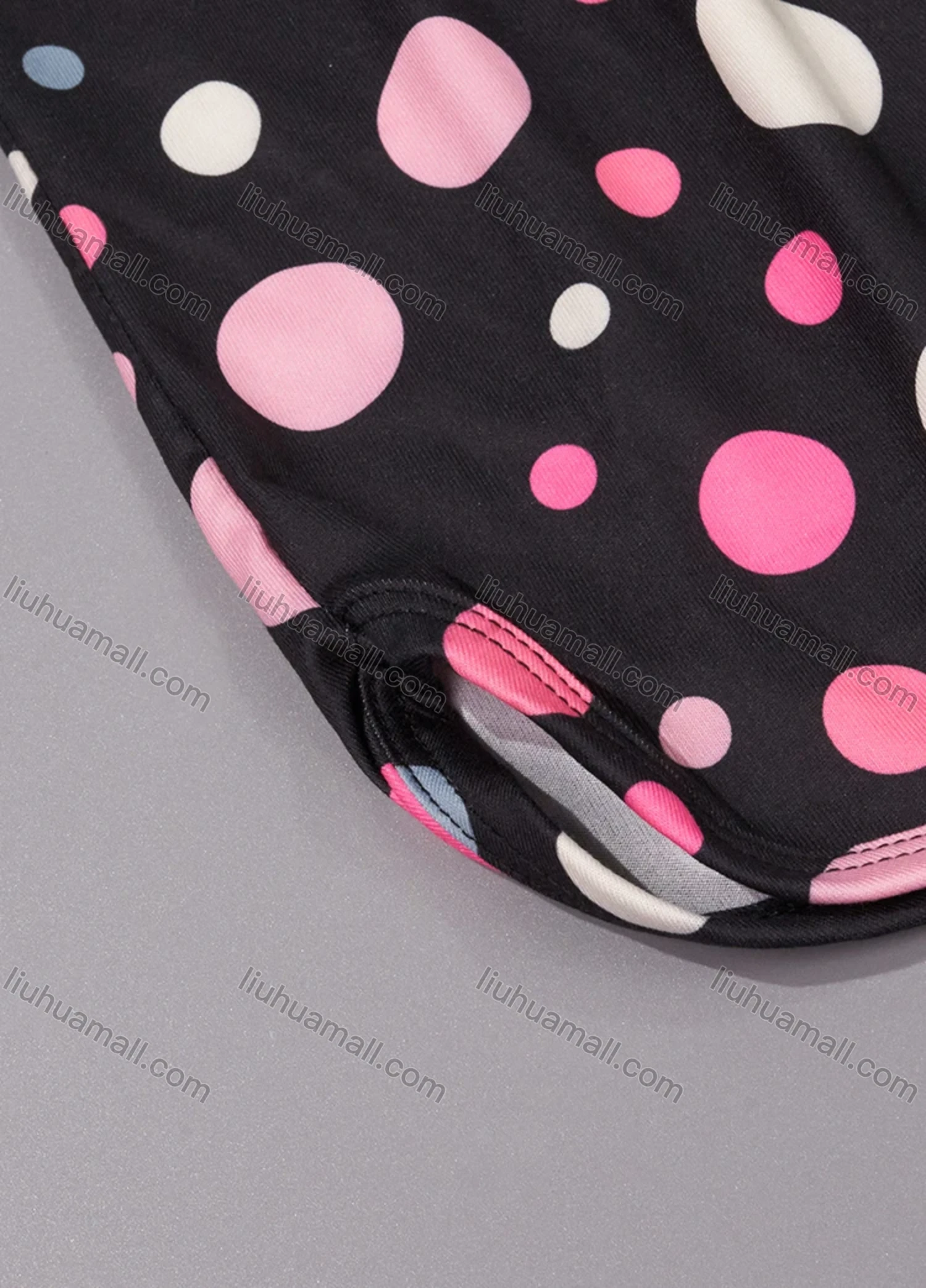 Wholesale Women's Lounge Milk Silk Plain Double Spaghetti Straps Cami Tops & Polka Dot Print Shorts Pajamas Sets DM2207# - Liuhuamall