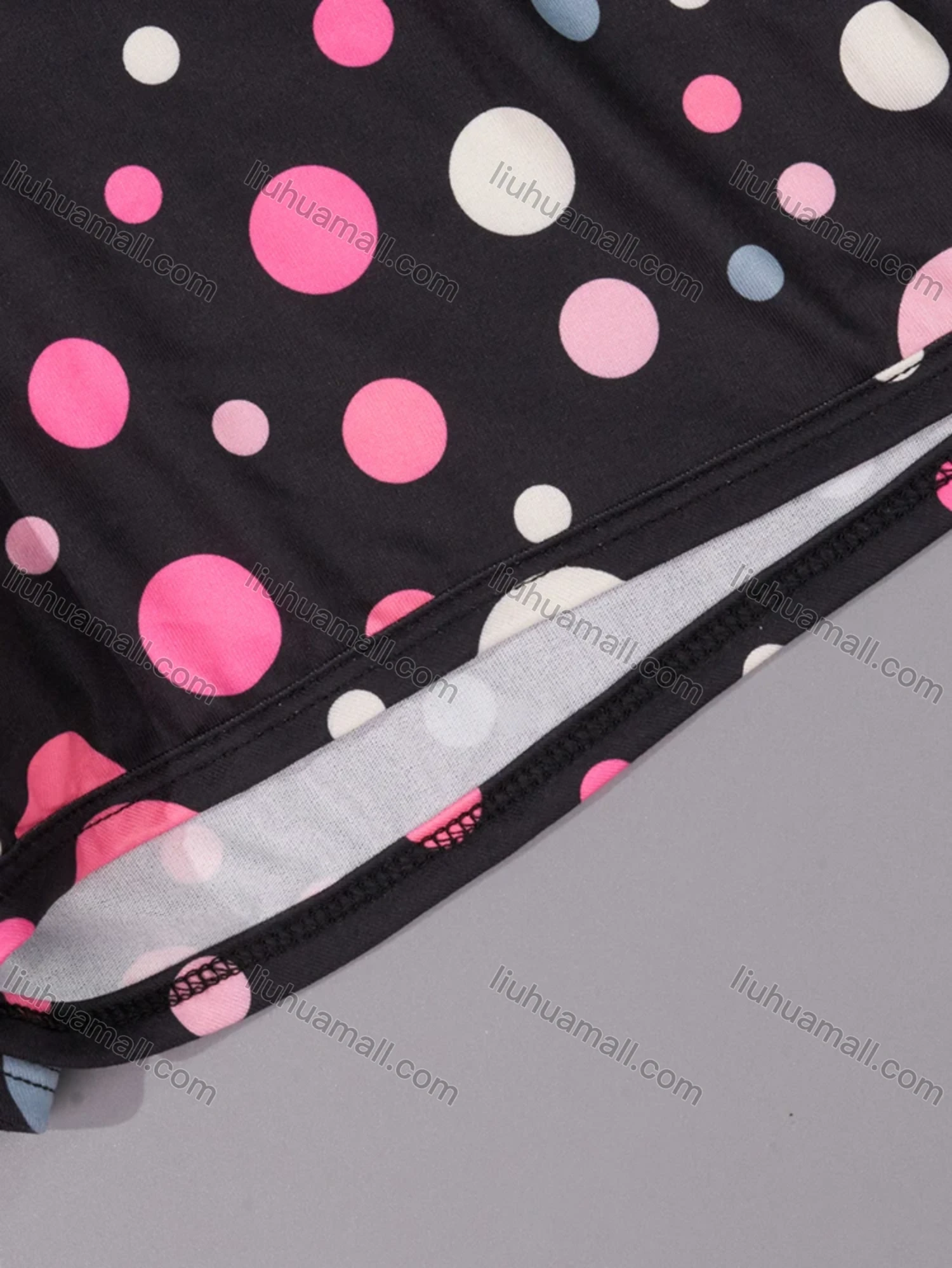 Wholesale Women's Lounge Milk Silk Plain Double Spaghetti Straps Cami Tops & Polka Dot Print Shorts Pajamas Sets DM2207# - Liuhuamall