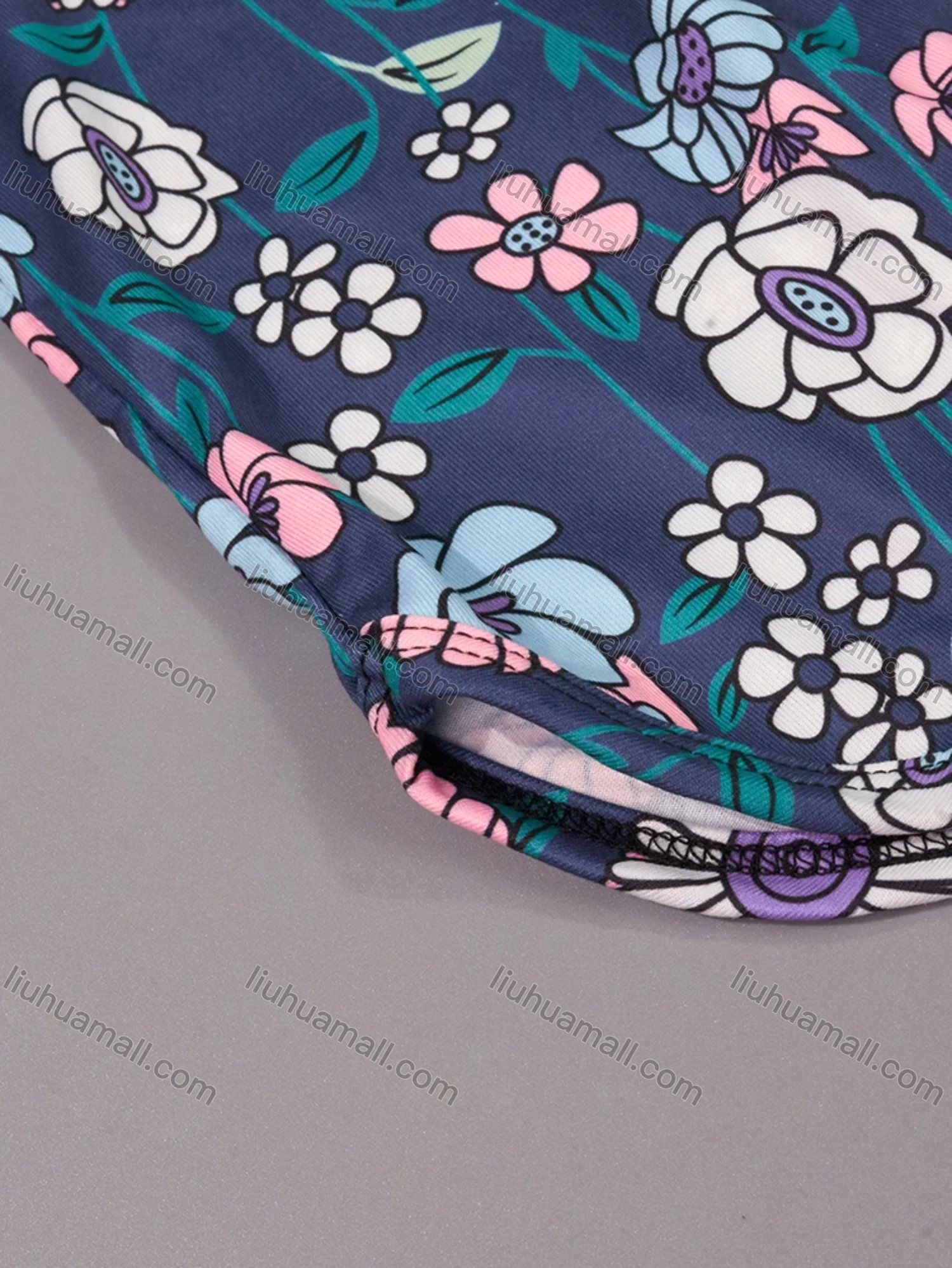 Wholesale Women's Milk Silk Plain Double Spaghetti Straps Cami Tops & Floral Print Shorts Pajamas Sets DM2207-01# - Liuhuamall