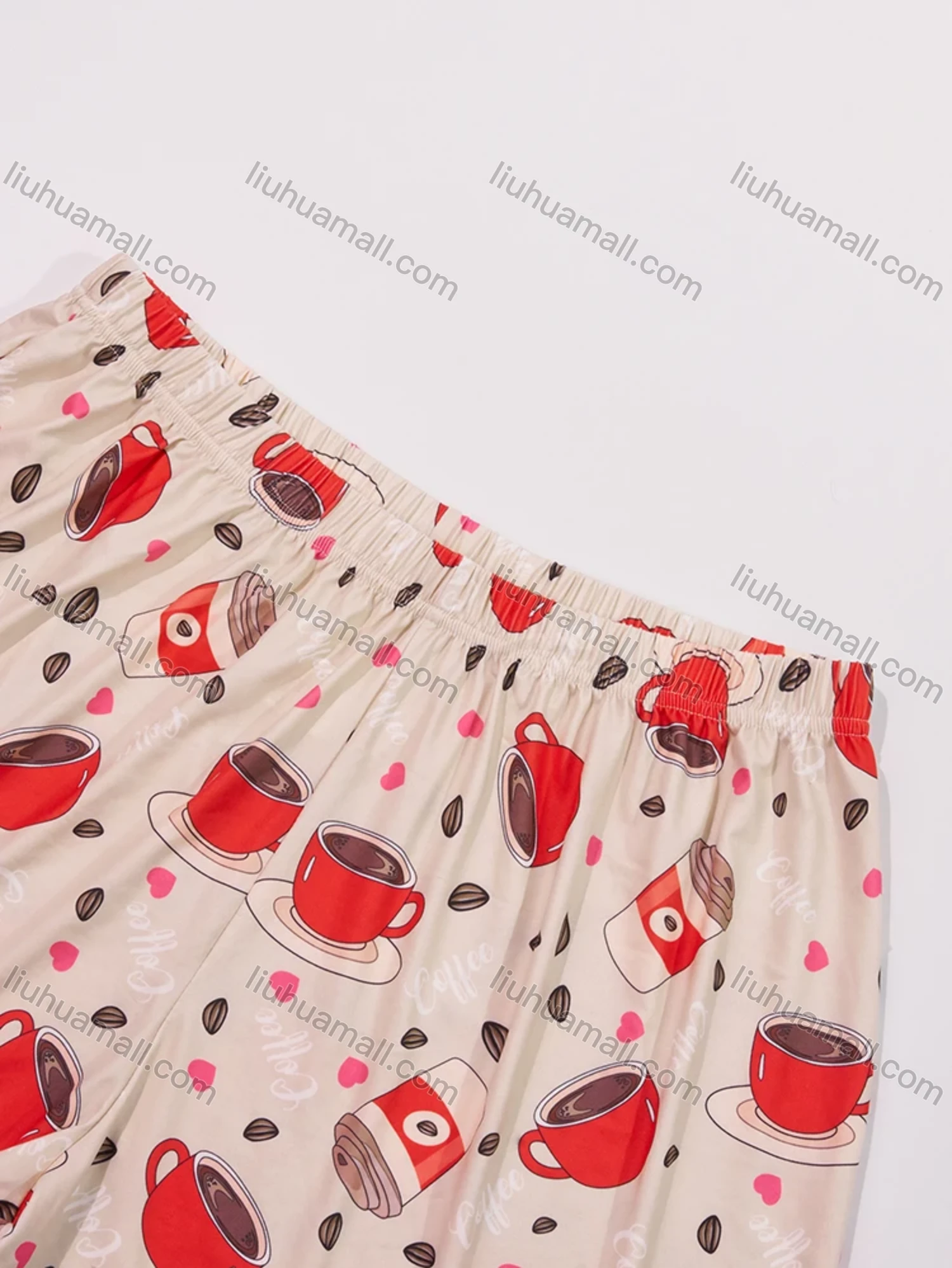 Wholesale Women's Lounge Milk Silk Graphic Letter Double Spaghetti Straps Tops & Allover Print Shorts Pajamas Sets DM2207-05# - Liuhuamall