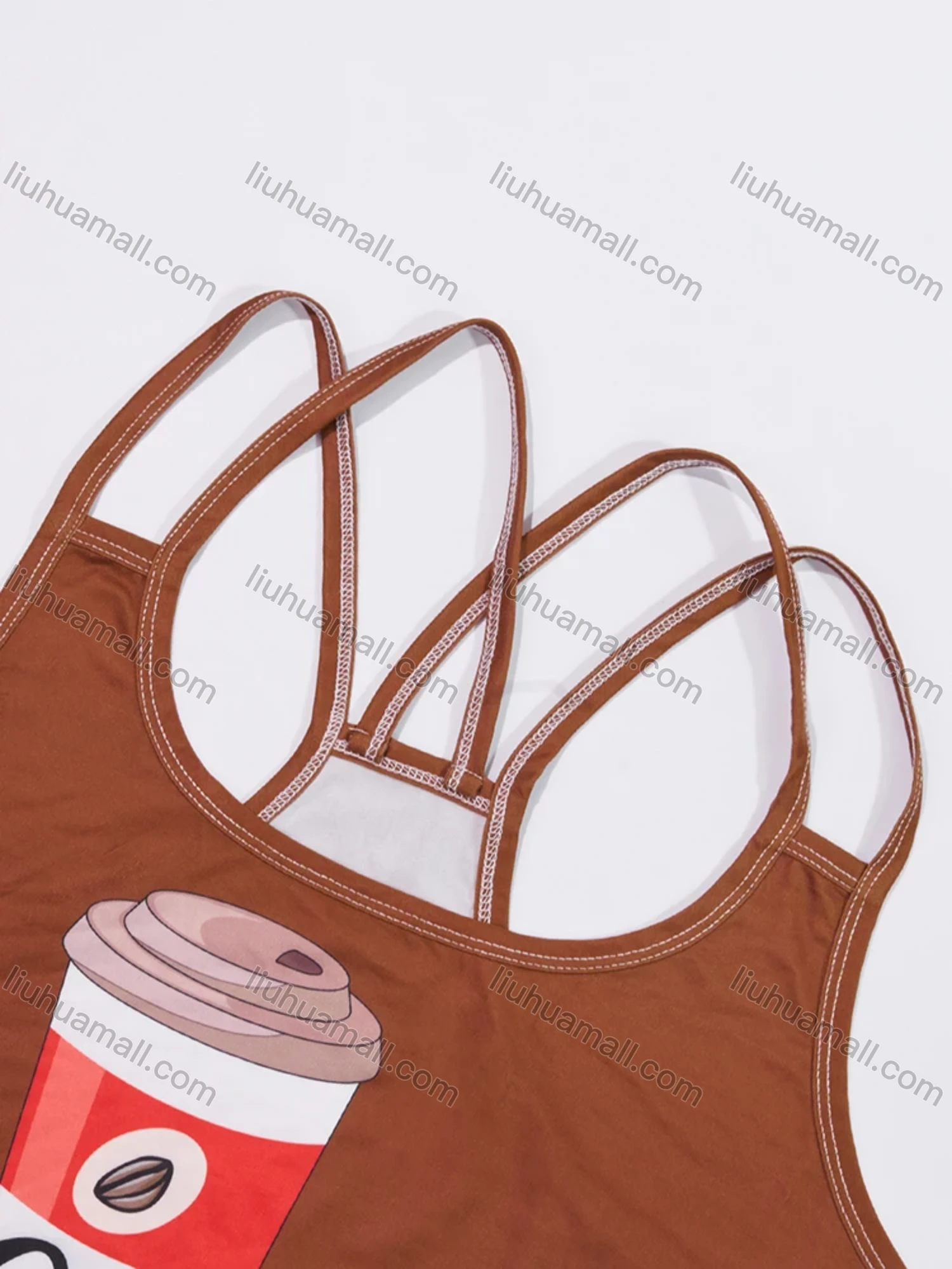 Wholesale Women's Lounge Milk Silk Graphic Letter Double Spaghetti Straps Tops & Allover Print Shorts Pajamas Sets DM2207-05# - Liuhuamall