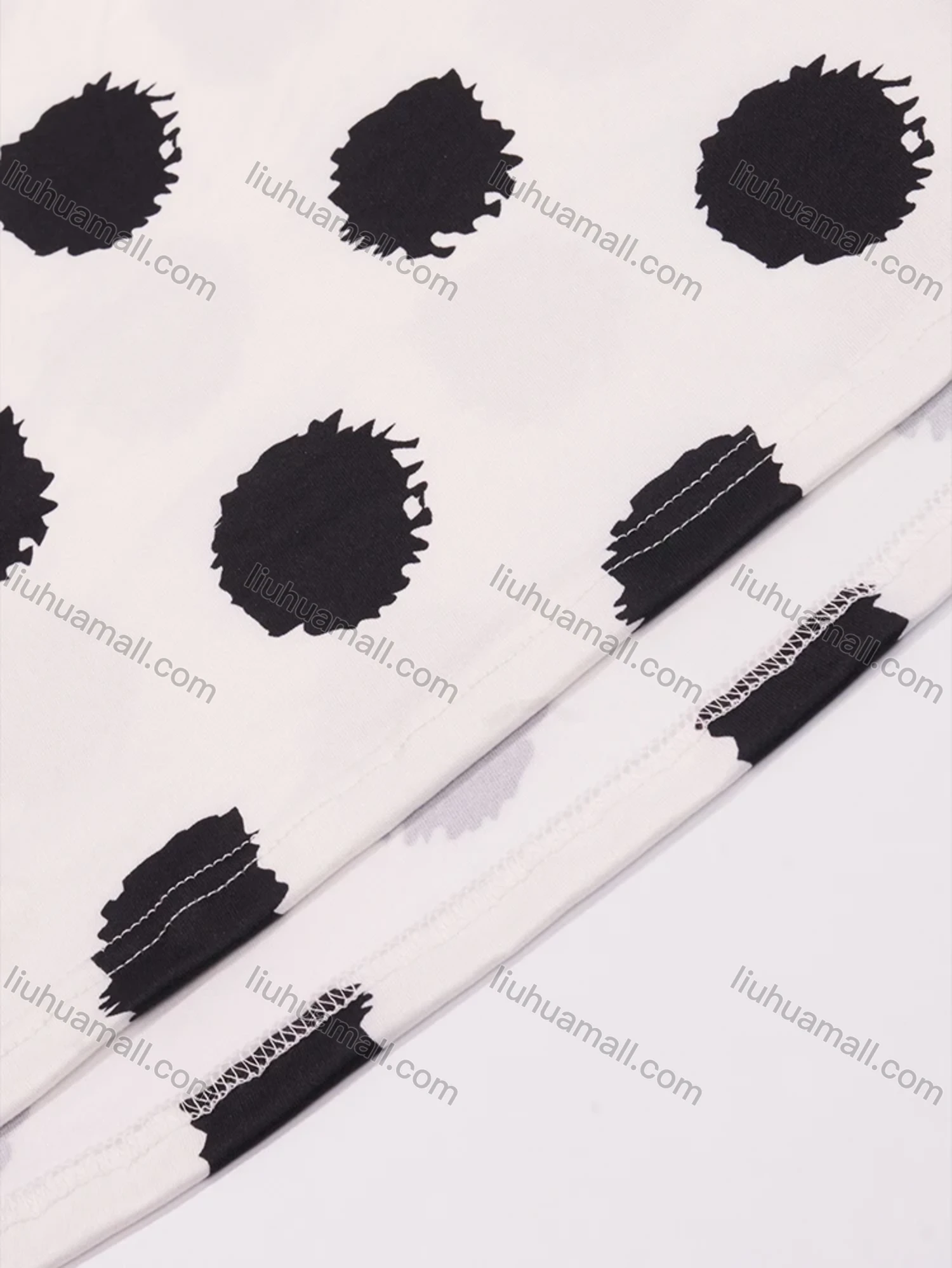 Wholesale Women's Lounge Milk Silk Polka Dot Double Spaghetti Straps Cami Tops & Plain Shorts Pajamas Sets DM2207-06# - Liuhuamall