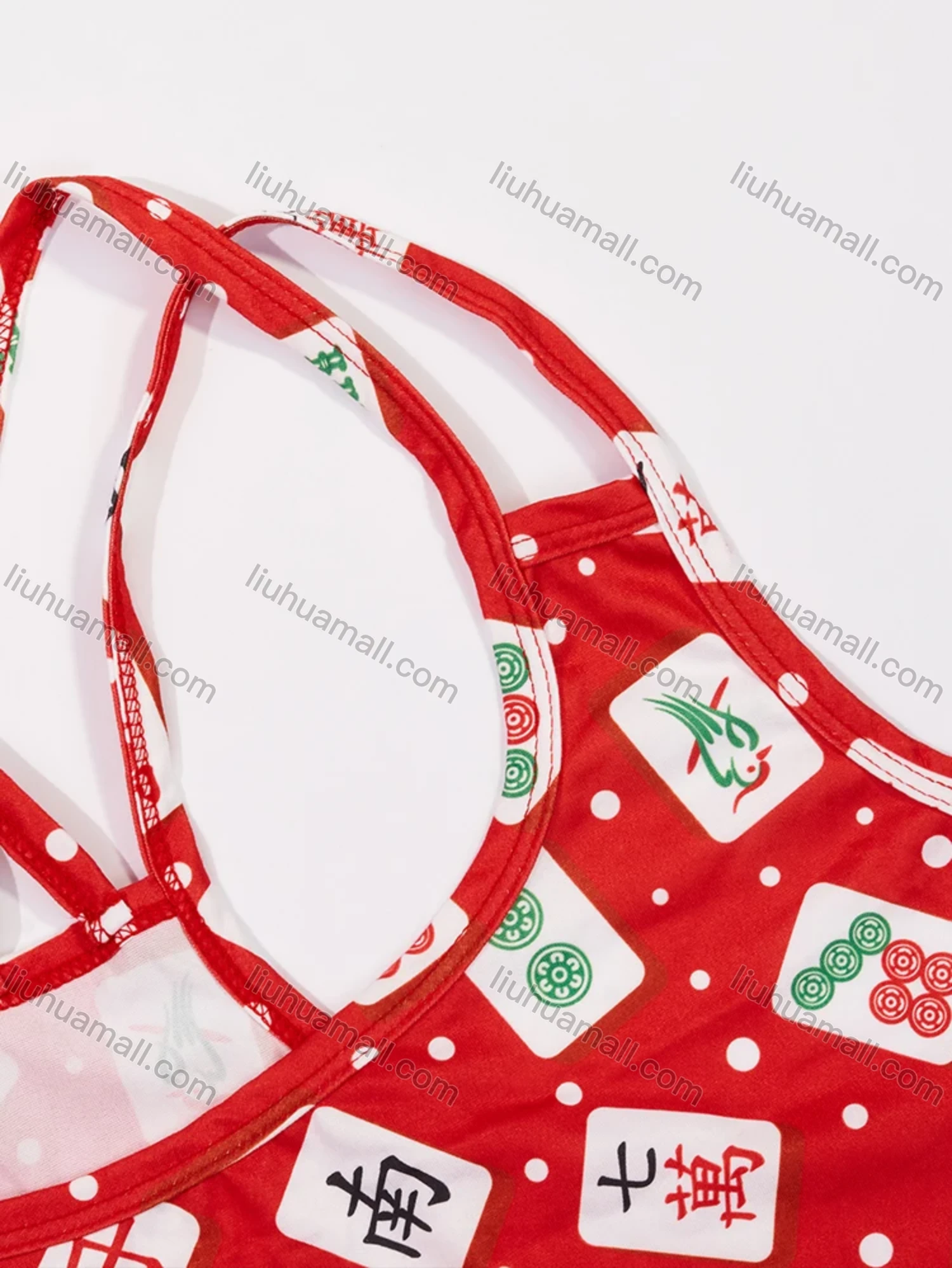 Wholesale Women's Lounge Milk Silk Allover Print Pin Dot Double Spaghetti Straps Cami Tops & Shorts Pajamas Sets DM2206-04# - Liuhuamall