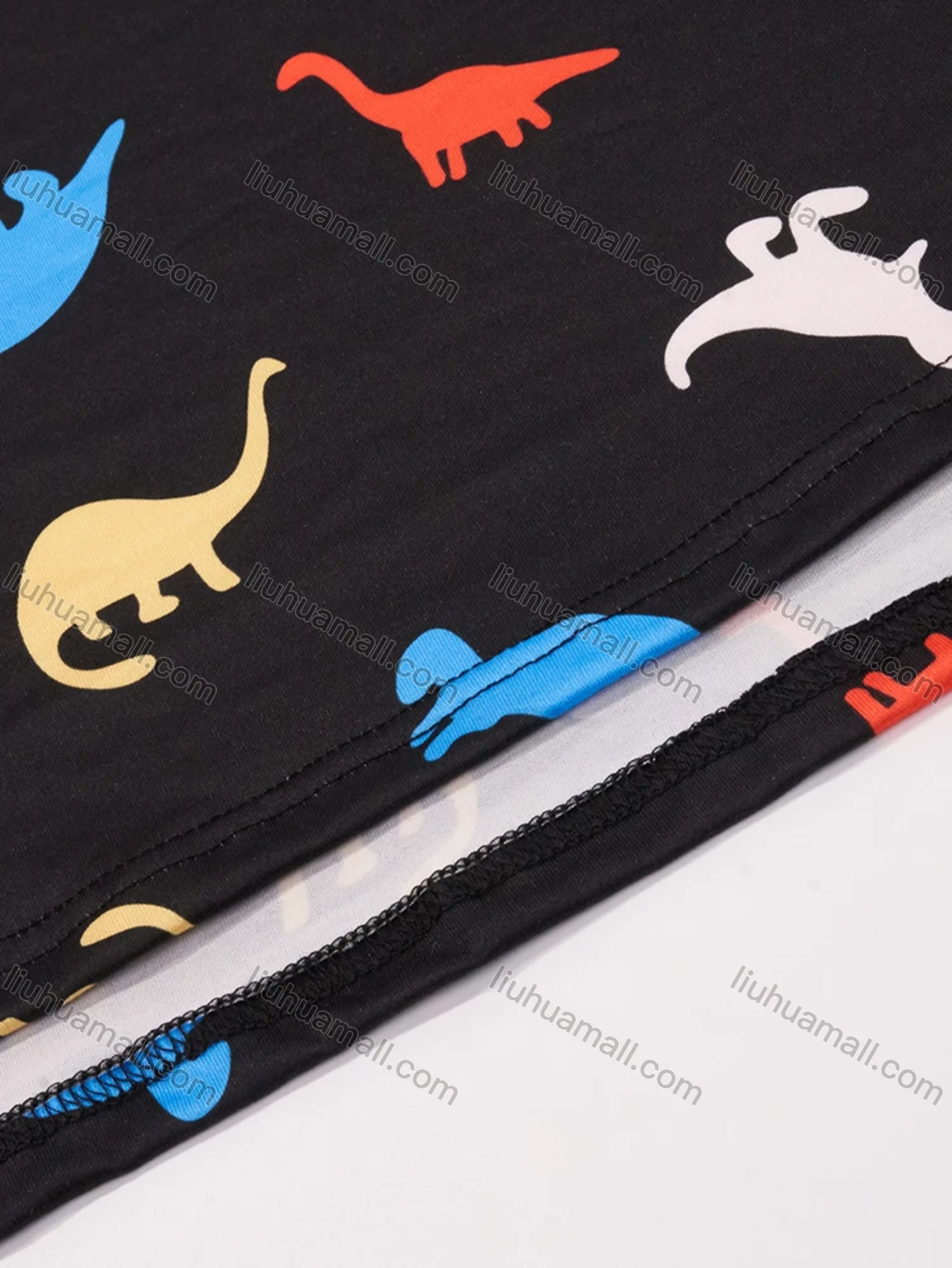 Wholesale Women's Milk Silk Allover Dinosaur Print Short Sleeve Crew Neck Curved Hem Lounge Short Nightdress DM1302-06# - Liuhuamall