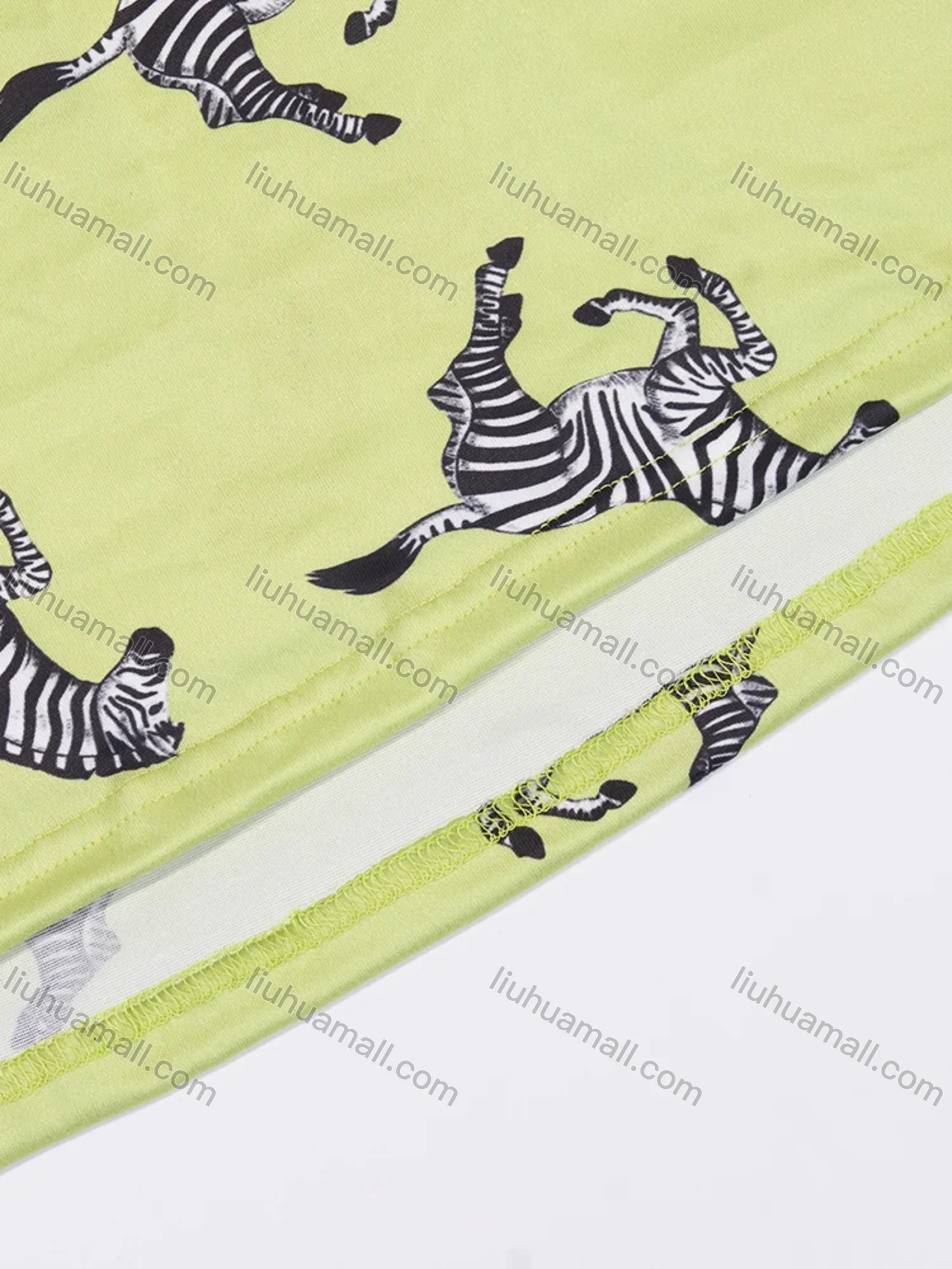 Wholesale Women's Lounge Milk Silk Allover Zebra Print Ruched Cami Tops & Shorts Pajamas Sets DM2121-02# - Liuhuamall