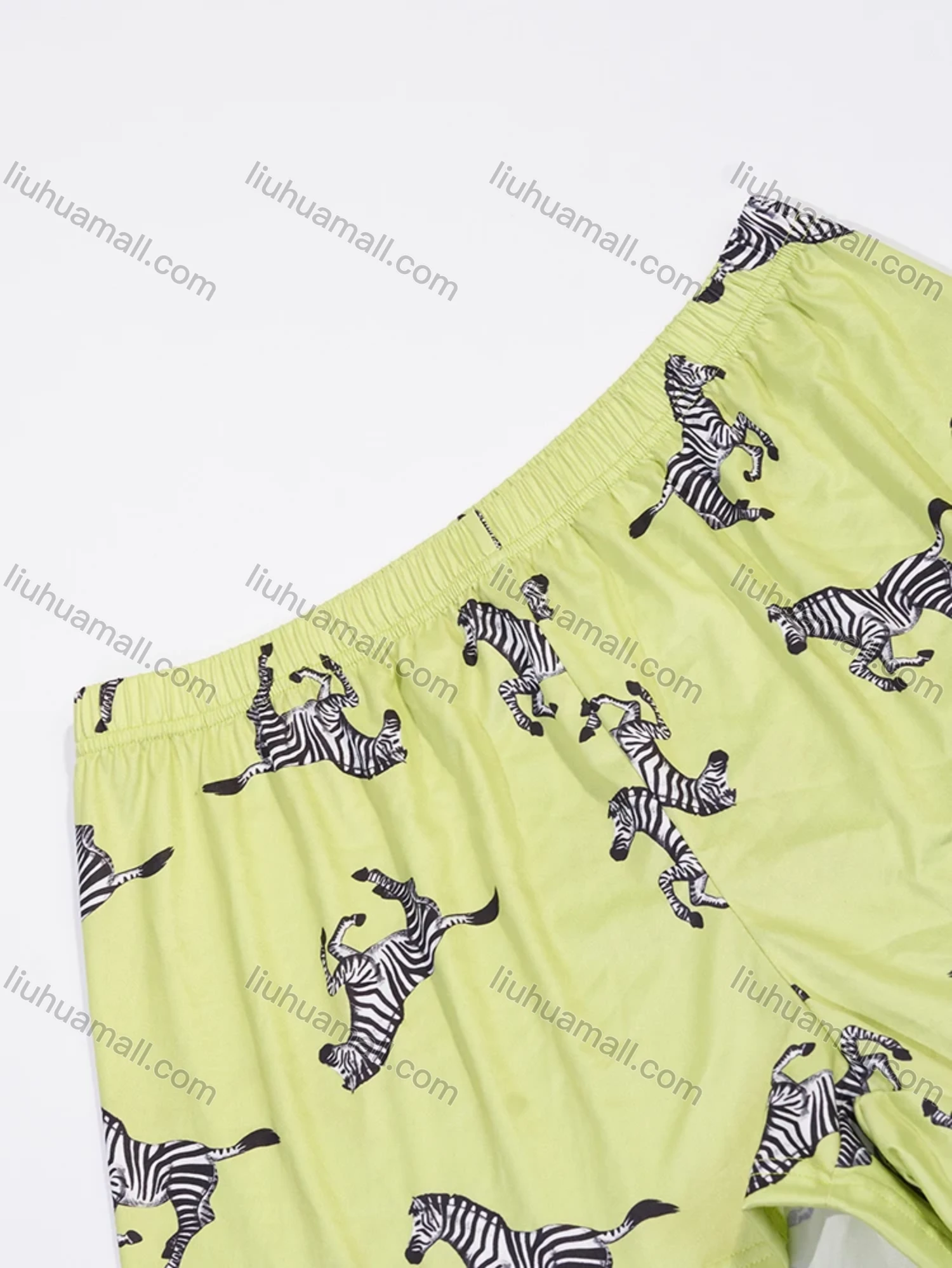 Wholesale Women's Lounge Milk Silk Allover Zebra Print Ruched Cami Tops & Shorts Pajamas Sets DM2121-02# - Liuhuamall