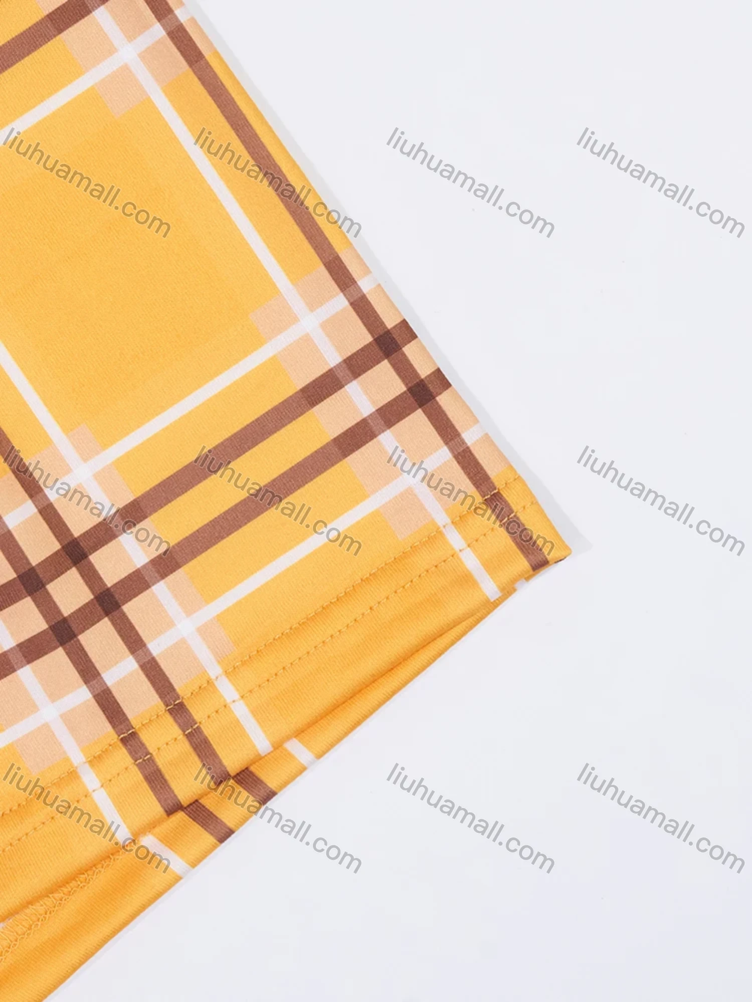 Wholesale Women's Lounge Milk Silk Plaid Print Ruched Cami Tops & Shorts Pajamas Sets DM2121-04# - Liuhuamall