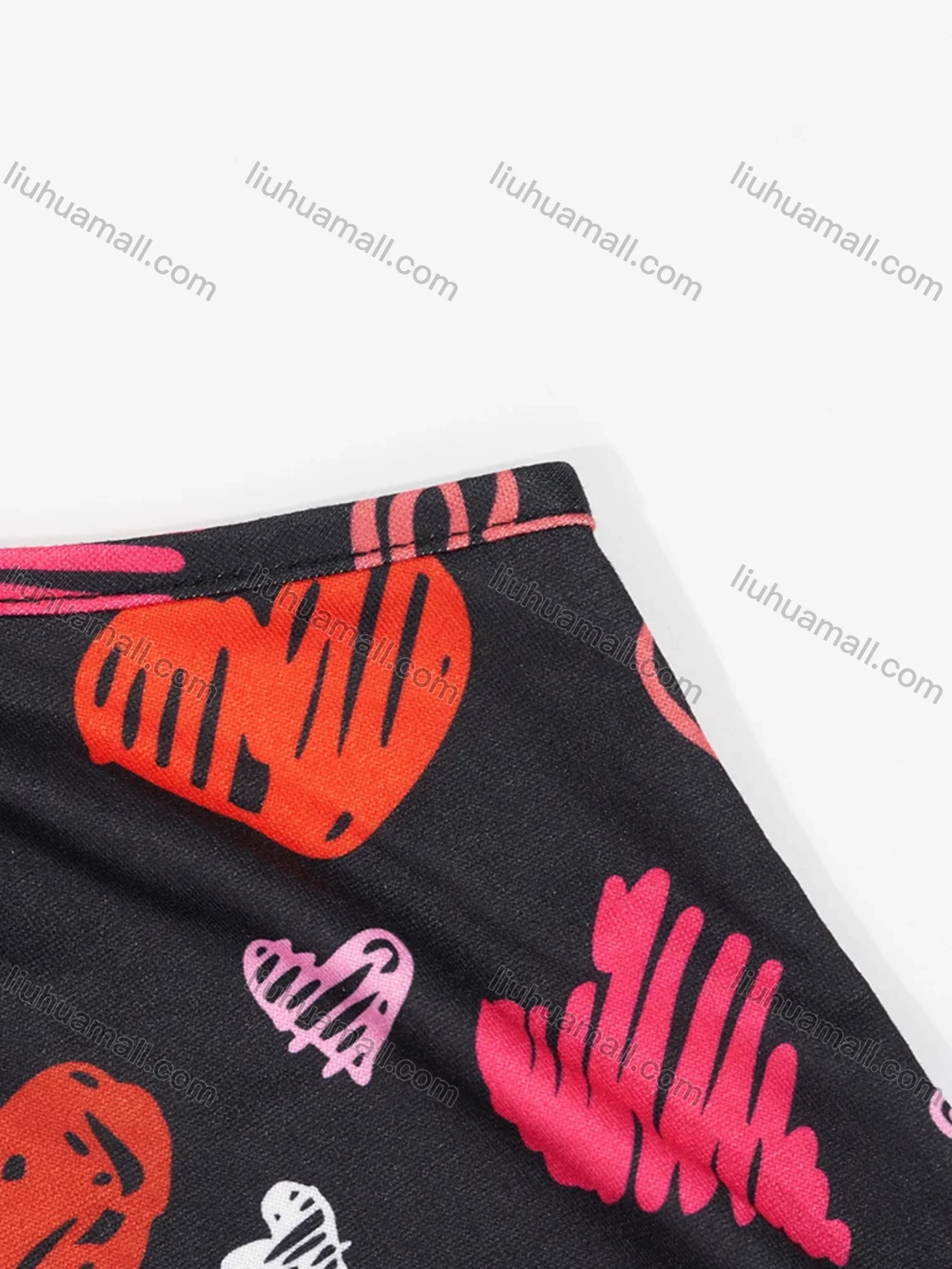 Wholesale Women's Milk Silk Allover Heart Print Drawstring Cami Lounge Midi Nightdress DM1120-03# - Liuhuamall