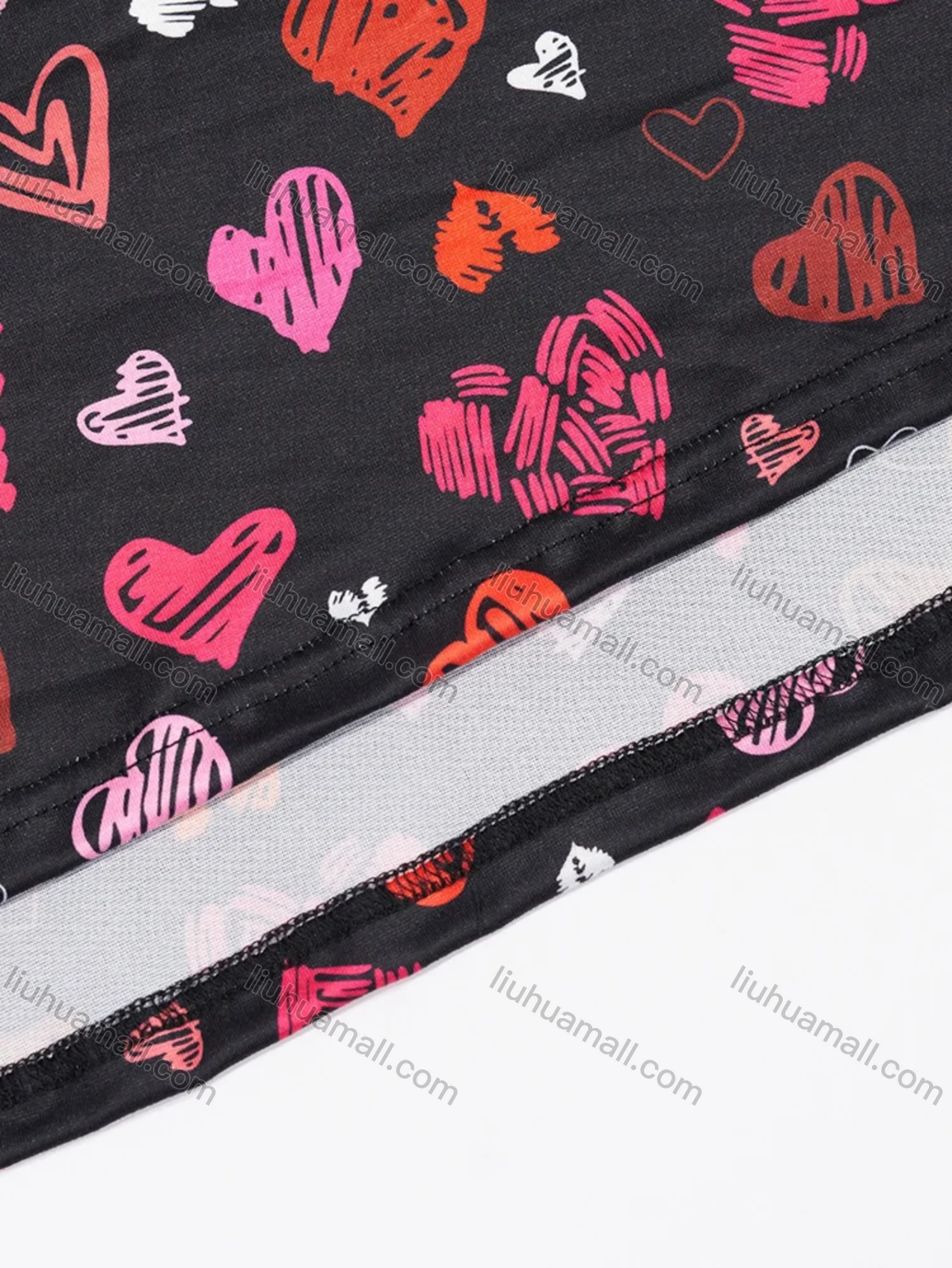 Wholesale Women's Milk Silk Allover Heart Print Drawstring Cami Lounge Midi Nightdress DM1120-03# - Liuhuamall