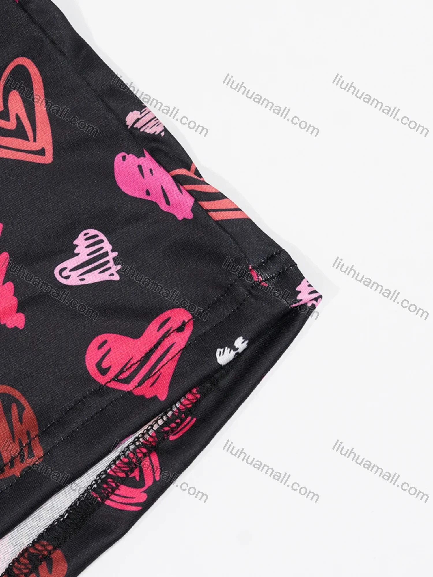 Wholesale Women's Milk Silk Allover Heart Print Drawstring Cami Lounge Midi Nightdress DM1120-03# - Liuhuamall