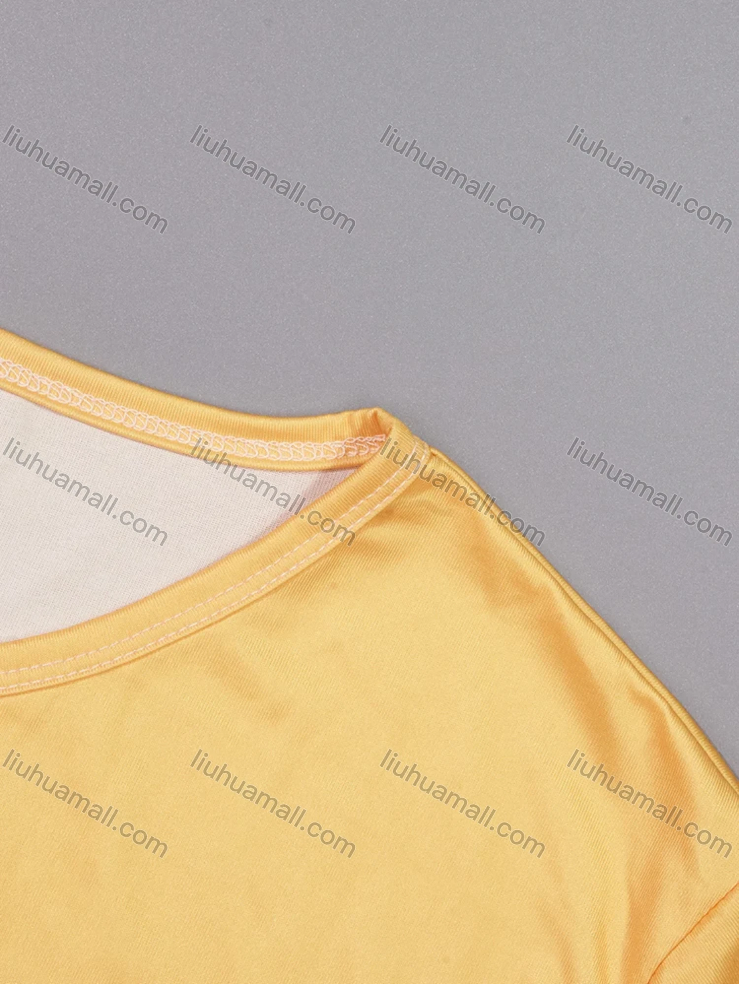 Wholesale Women's Milk Silk Pin Dot Print Splicing Short Sleeve Crew Neck Lounge Midi Nightdress DM1317# - Liuhuamall