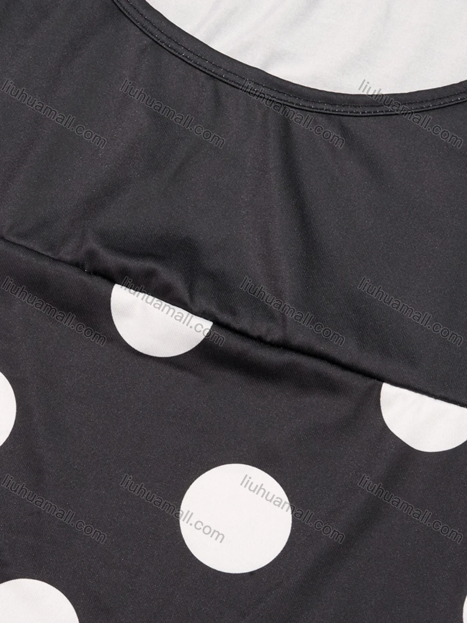 Wholesale Women's Milk Silk Polka Dot Print Short Sleeve Crew Neck Lounge Midi Nightdress DM1317-03# - Liuhuamall