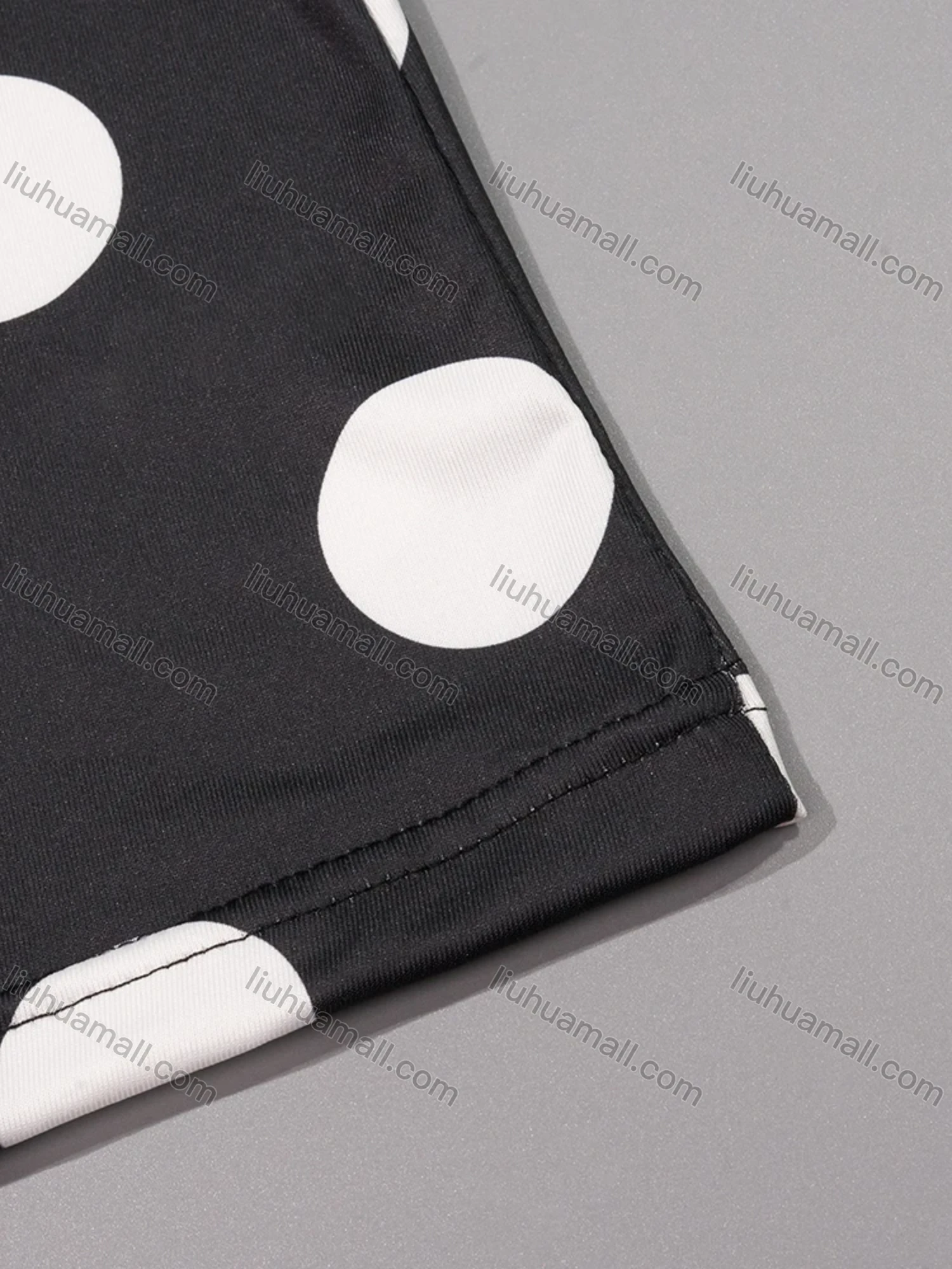 Wholesale Women's Milk Silk Polka Dot Print Short Sleeve Crew Neck Lounge Midi Nightdress DM1317-03# - Liuhuamall