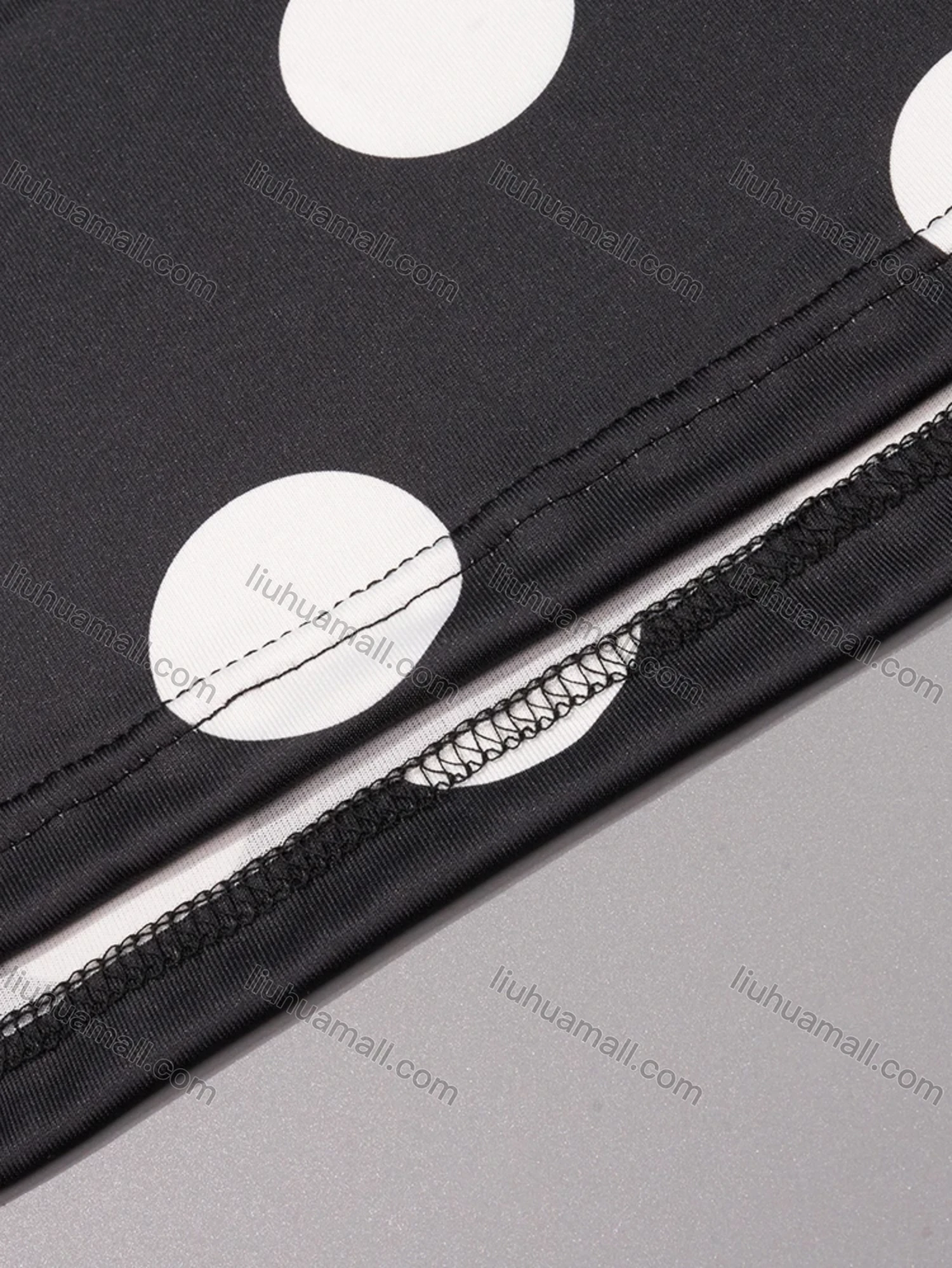 Wholesale Women's Milk Silk Polka Dot Print Short Sleeve Crew Neck Lounge Midi Nightdress DM1317-03# - Liuhuamall