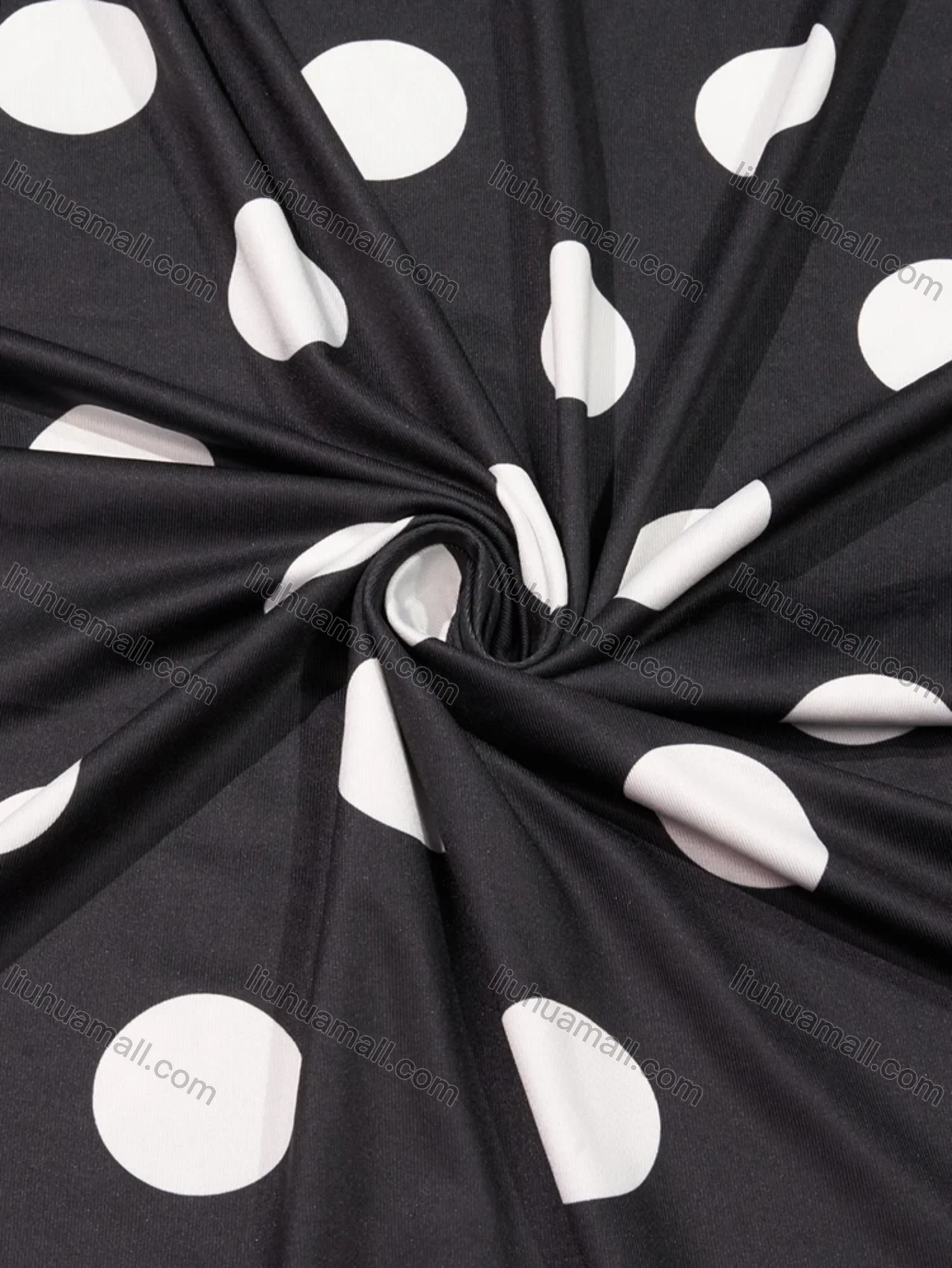 Wholesale Women's Milk Silk Polka Dot Print Short Sleeve Crew Neck Lounge Midi Nightdress DM1317-03# - Liuhuamall