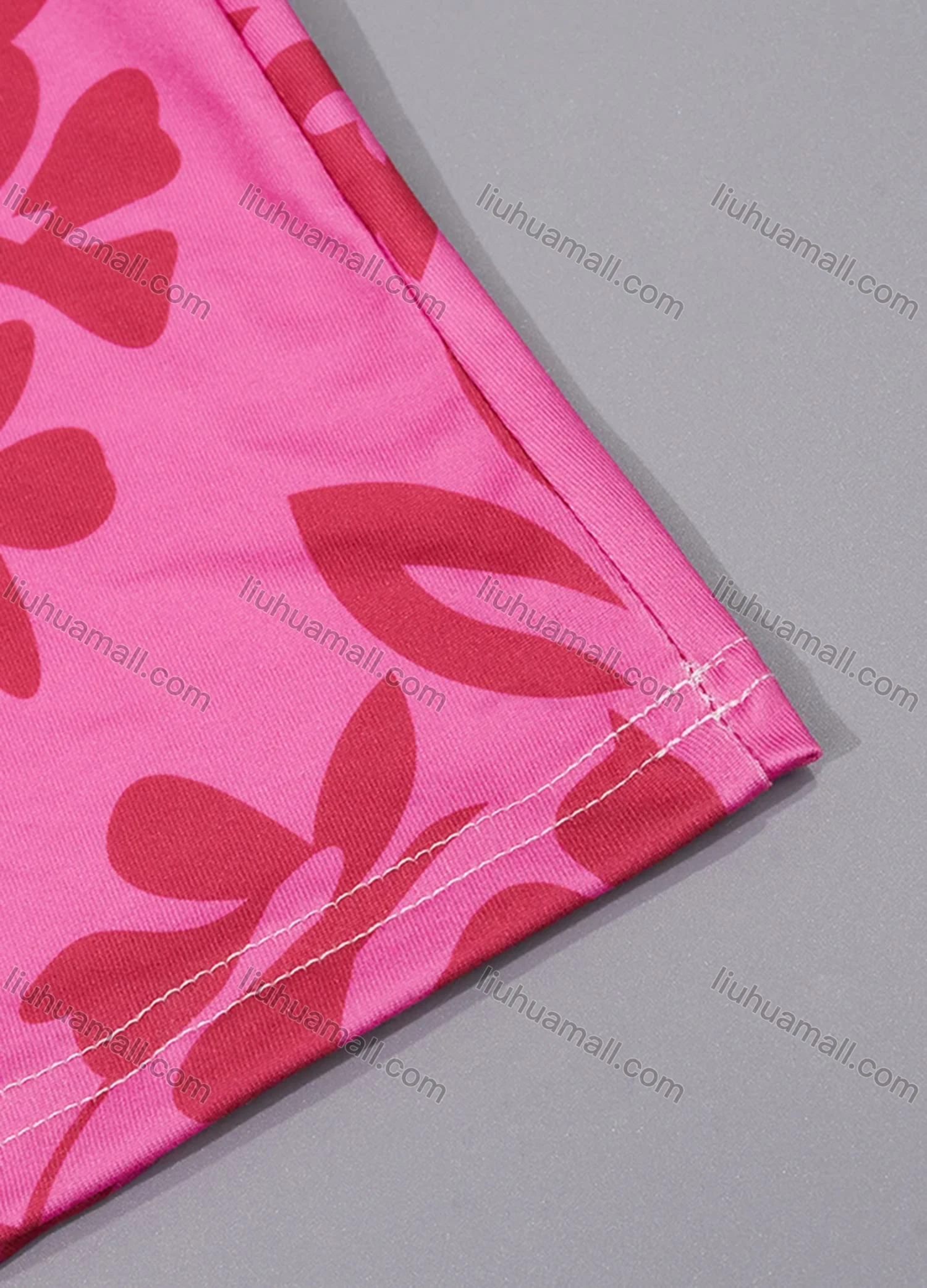 Wholesale Women's Milk Silk Leaf Print Long Sleeve Crew Neck Lounge Midi Nightdress DM1401-02# - Liuhuamall