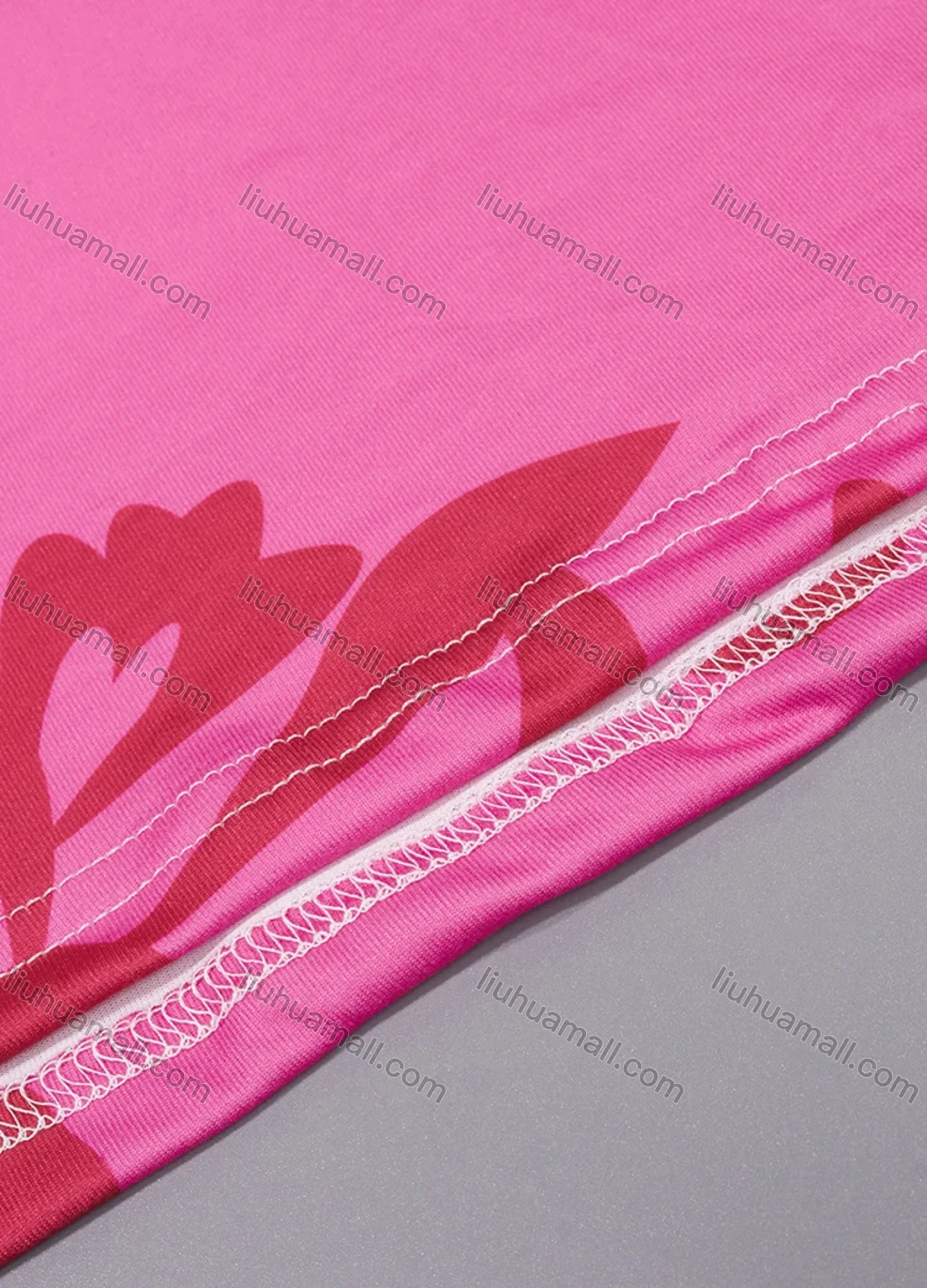 Wholesale Women's Milk Silk Leaf Print Long Sleeve Crew Neck Lounge Midi Nightdress DM1401-02# - Liuhuamall