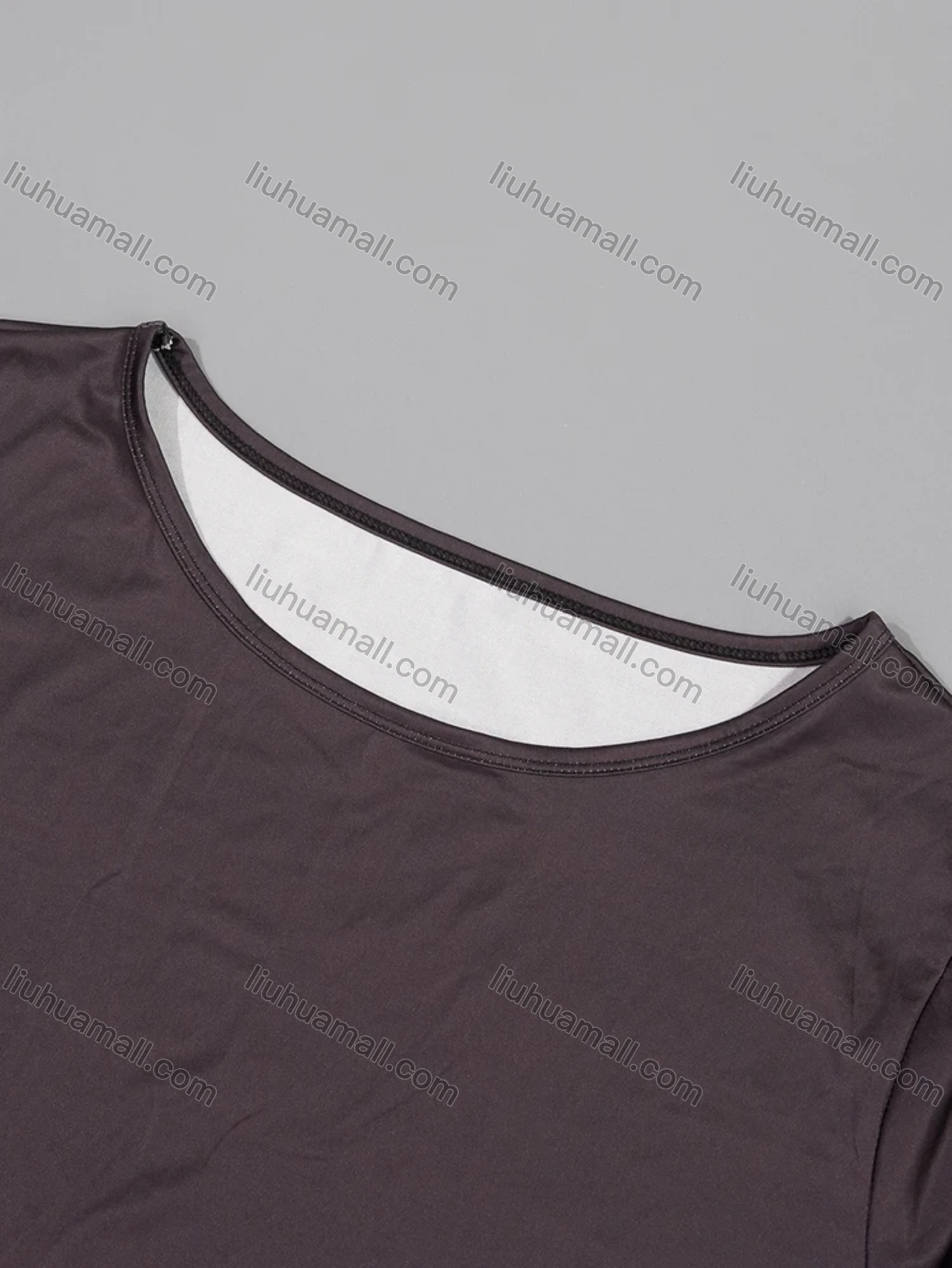 Wholesale Women's Milk Silk Gradient Long Sleeve Crew Neck Lounge Midi Nightdress DM1401-03# - Liuhuamall