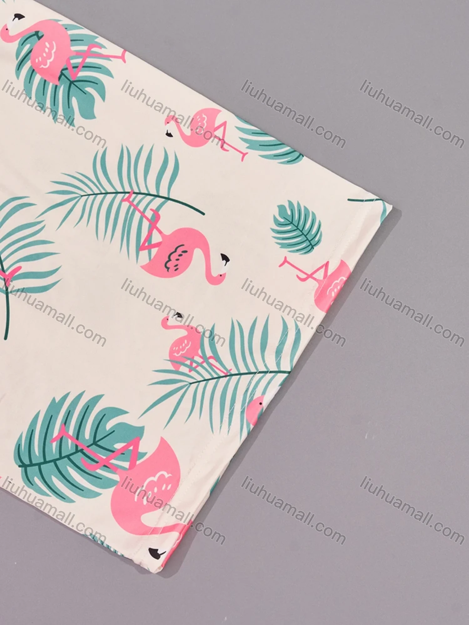 Wholesale Women's Lounge Milk Silk Animal Leaf Print Short Sleeve T-shirt & Capris Pant Pajamas Sets DM2316-02# - Liuhuamall