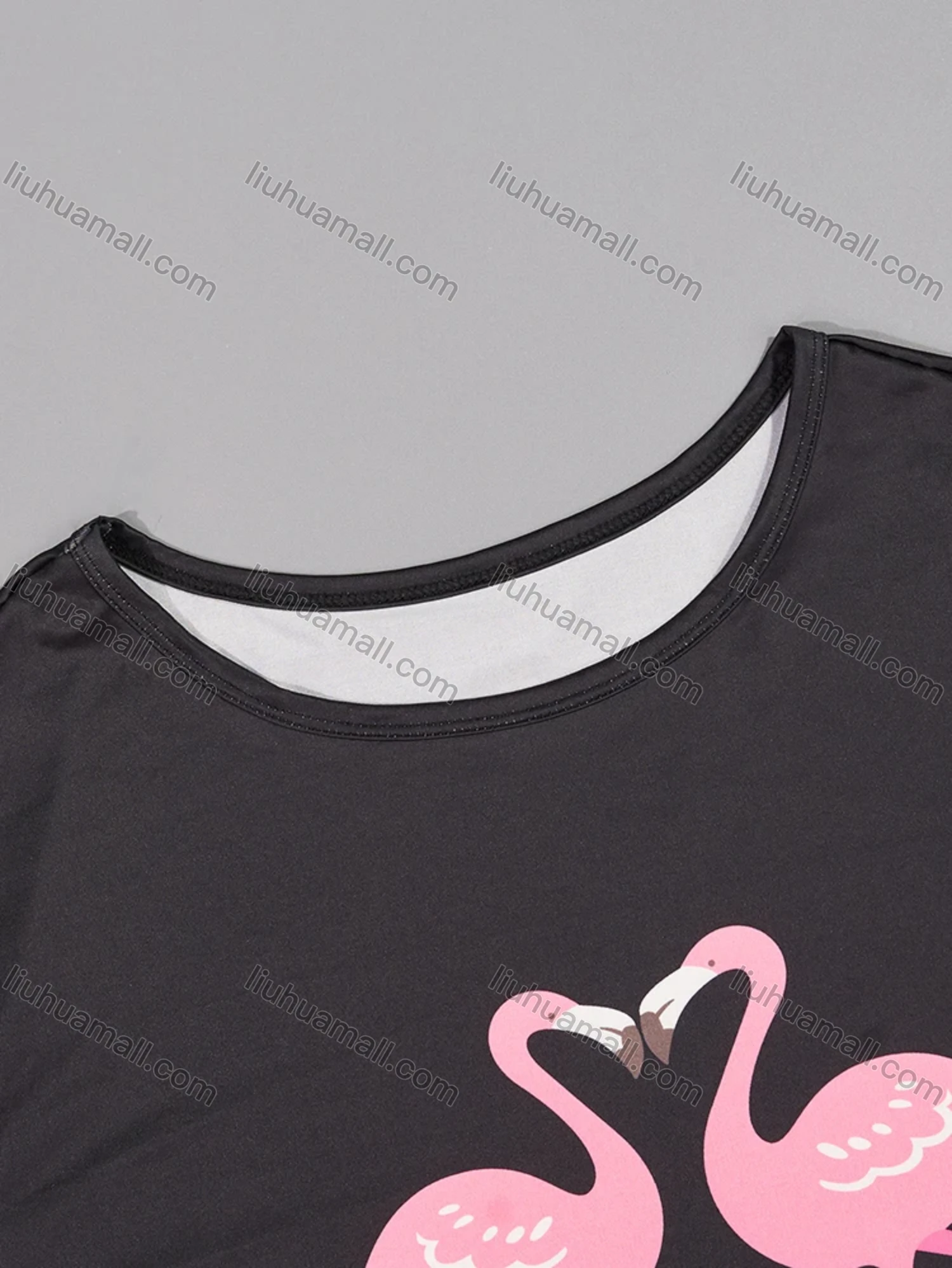 Wholesale Women's Lounge Milk Silk Animal Leaf Print Short Sleeve T-shirt & Capris Pant Pajamas Sets DM2316-02# - Liuhuamall