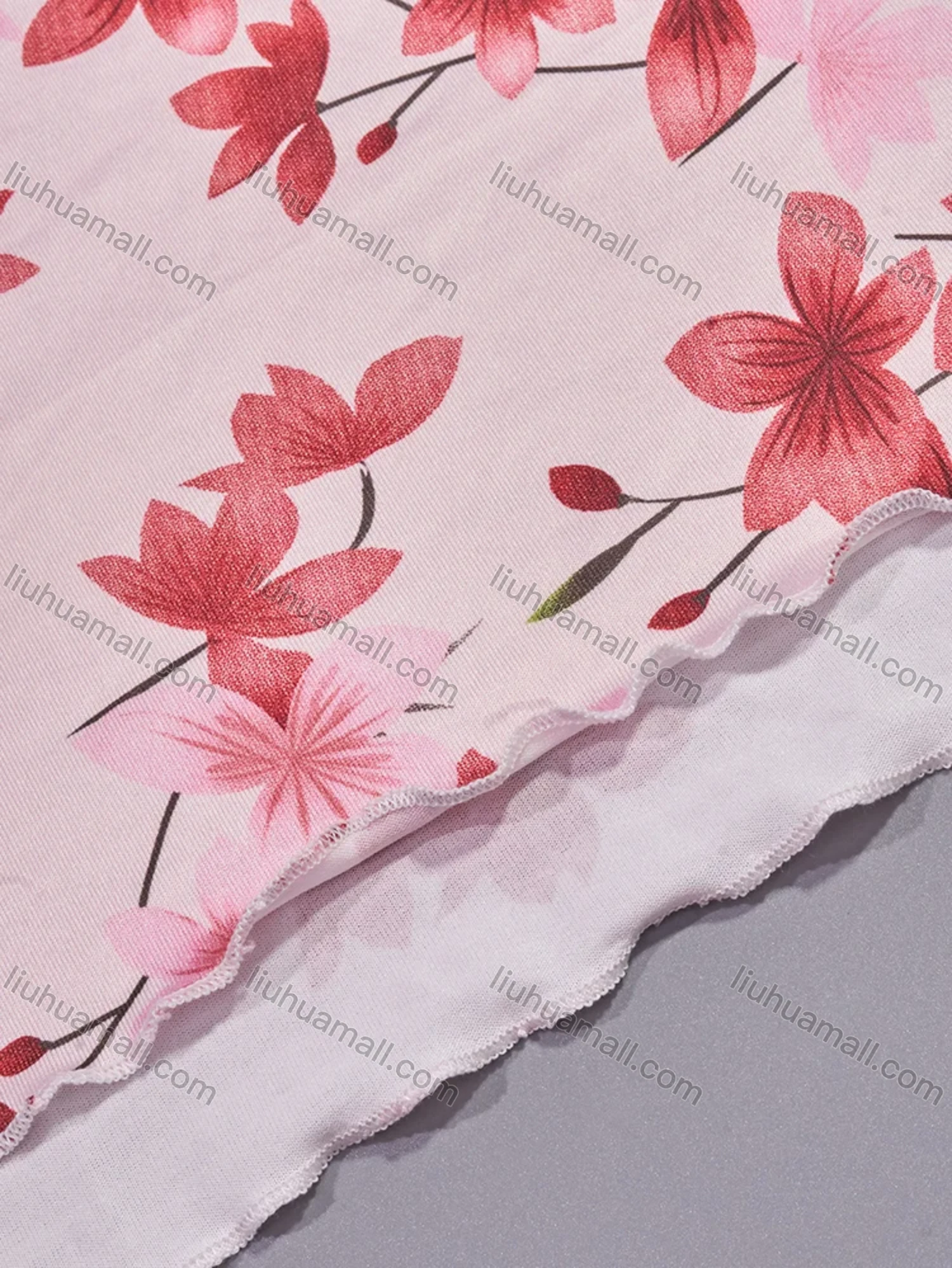 Wholesale Women's Comfy Milk Silk Floral Print Lettuce Trim Cami Lounge Midi Nightdress DM1105-01# - Liuhuamall