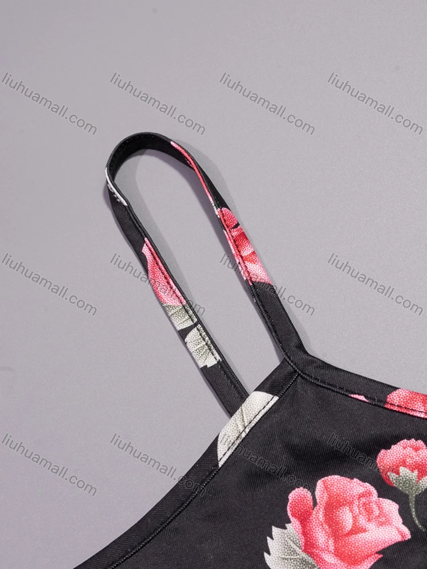 Wholesale Women's Comfy Milk Silk Floral Print Lettuce Trim Cami Lounge Midi Nightdress DM1105-02# - Liuhuamall