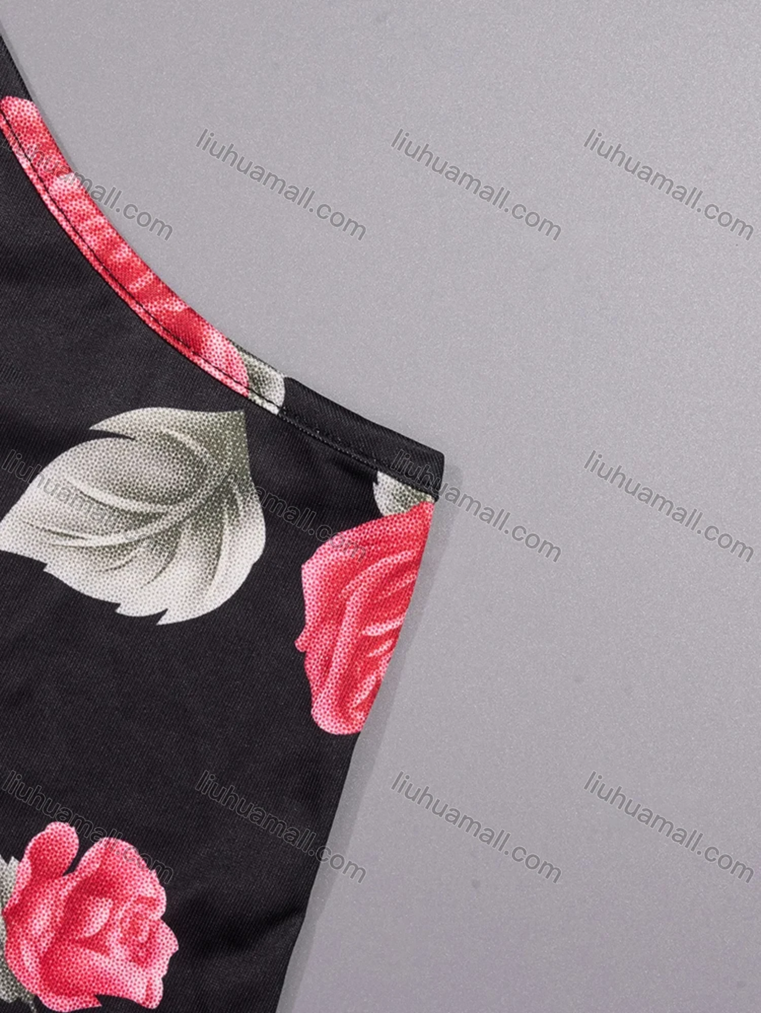 Wholesale Women's Comfy Milk Silk Floral Print Lettuce Trim Cami Lounge Midi Nightdress DM1105-02# - Liuhuamall