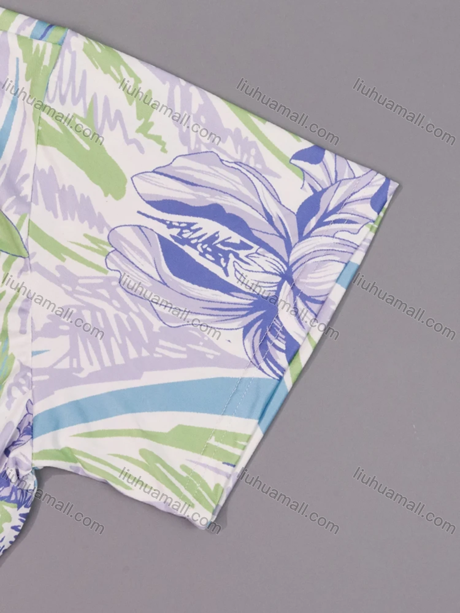 Wholesale Women's Comfy Milk Silk Floral Print Short Sleeve Crew Neck Lounge Midi Nightdress DM1305-18# - Liuhuamall