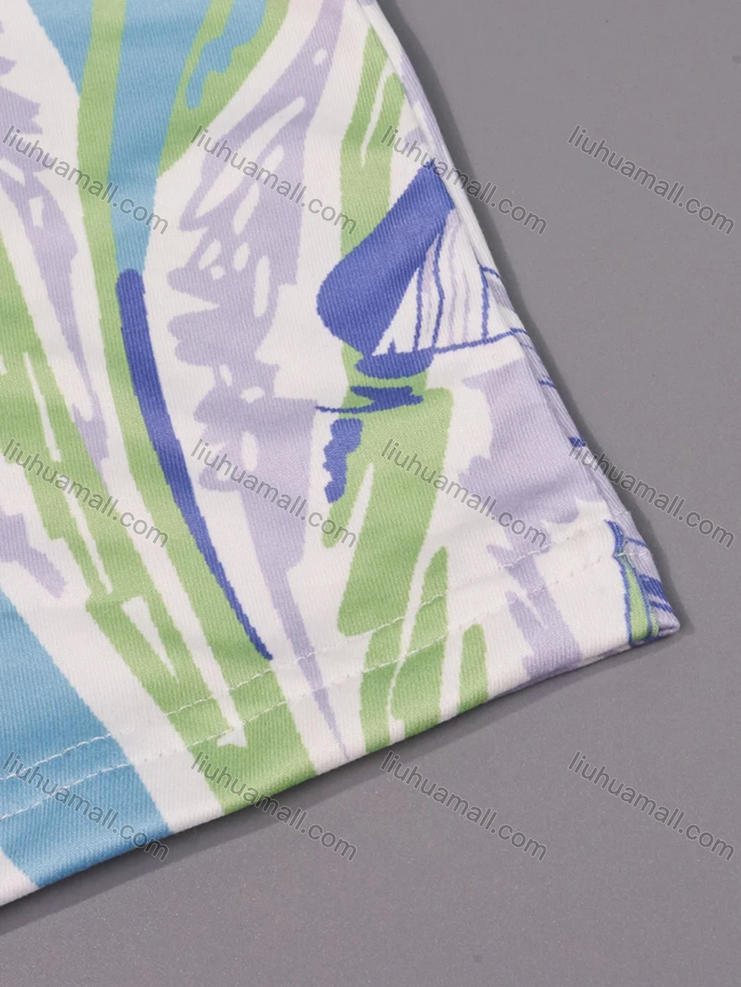 Wholesale Women's Comfy Milk Silk Floral Print Short Sleeve Crew Neck Lounge Midi Nightdress DM1305-18# - Liuhuamall