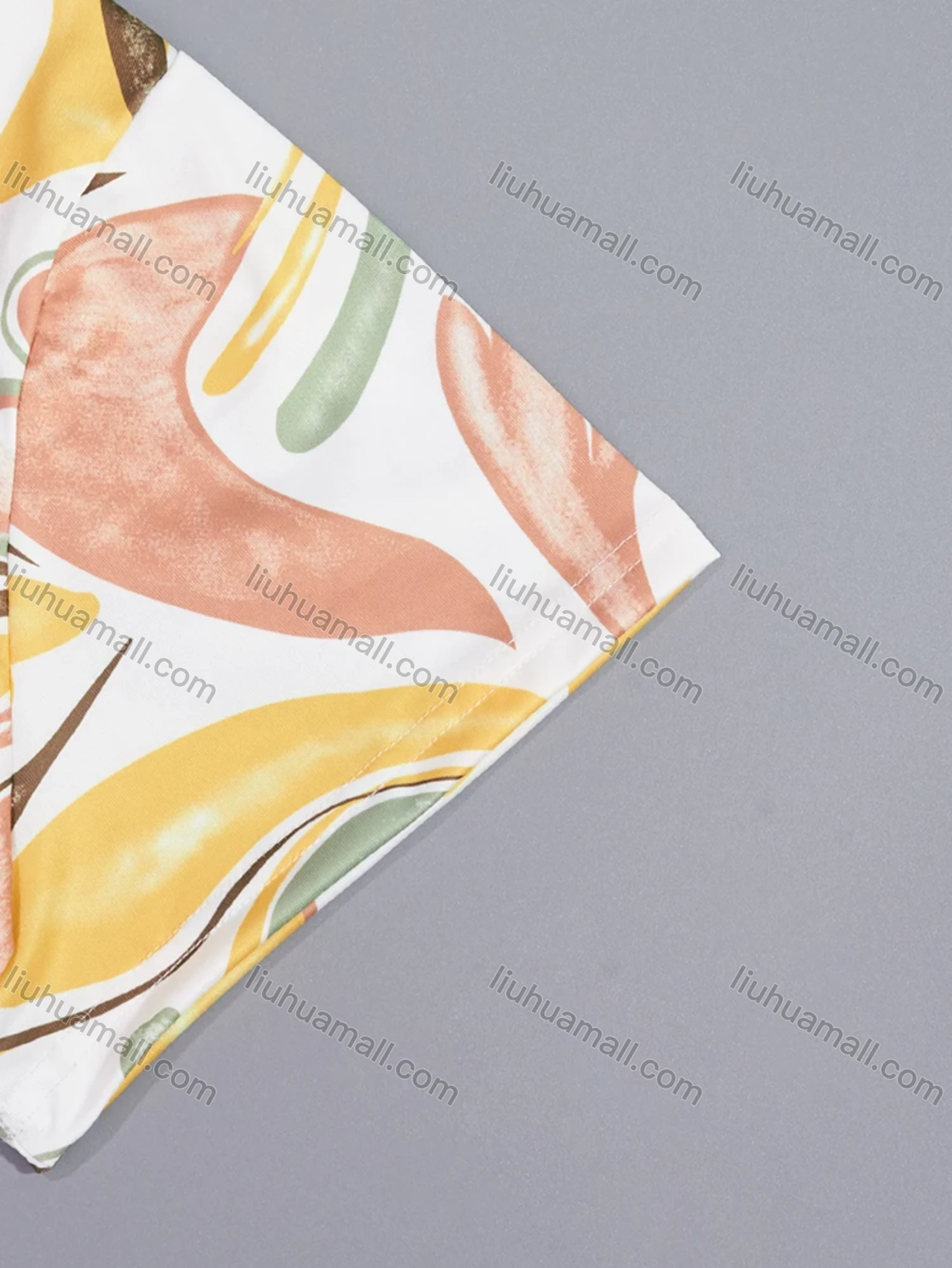 Wholesale Women's Comfy Milk Silk Abstract Print Short Sleeve Crew Neck Lounge Short Nightdress DM1308-07# - Liuhuamall