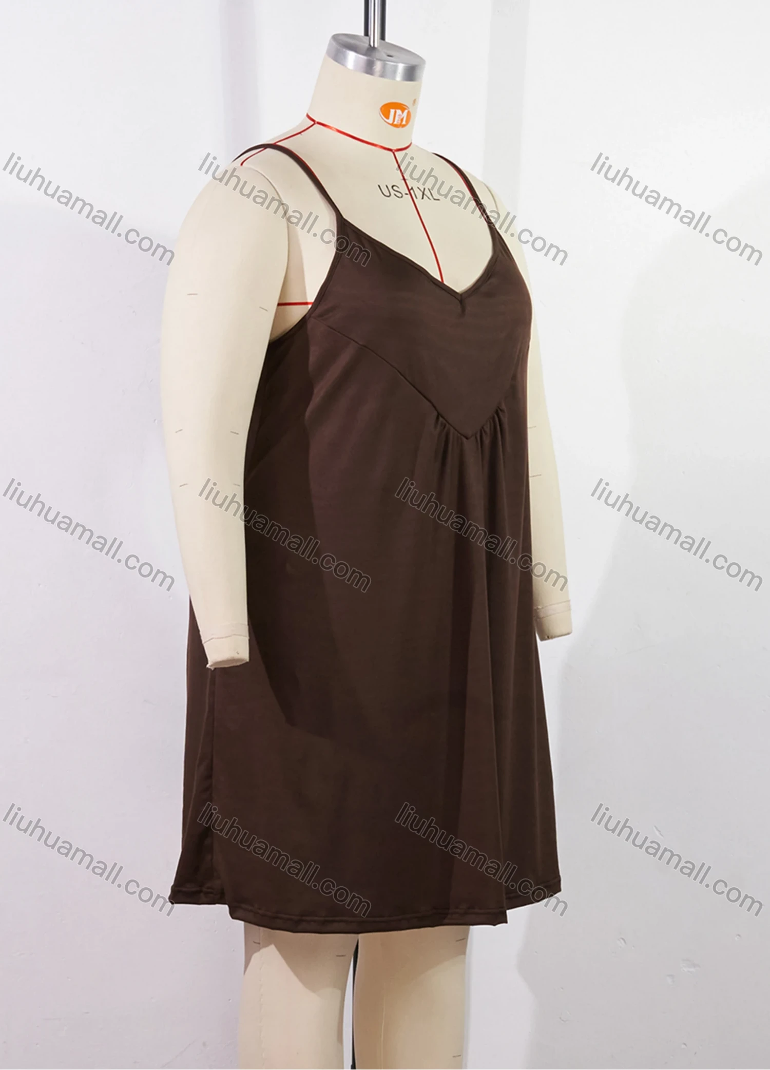 Wholesale Women's Milk Silk Plain Spaghetti Strap Ruched Cami Lounge Short Nightdress DM113# - Liuhuamall