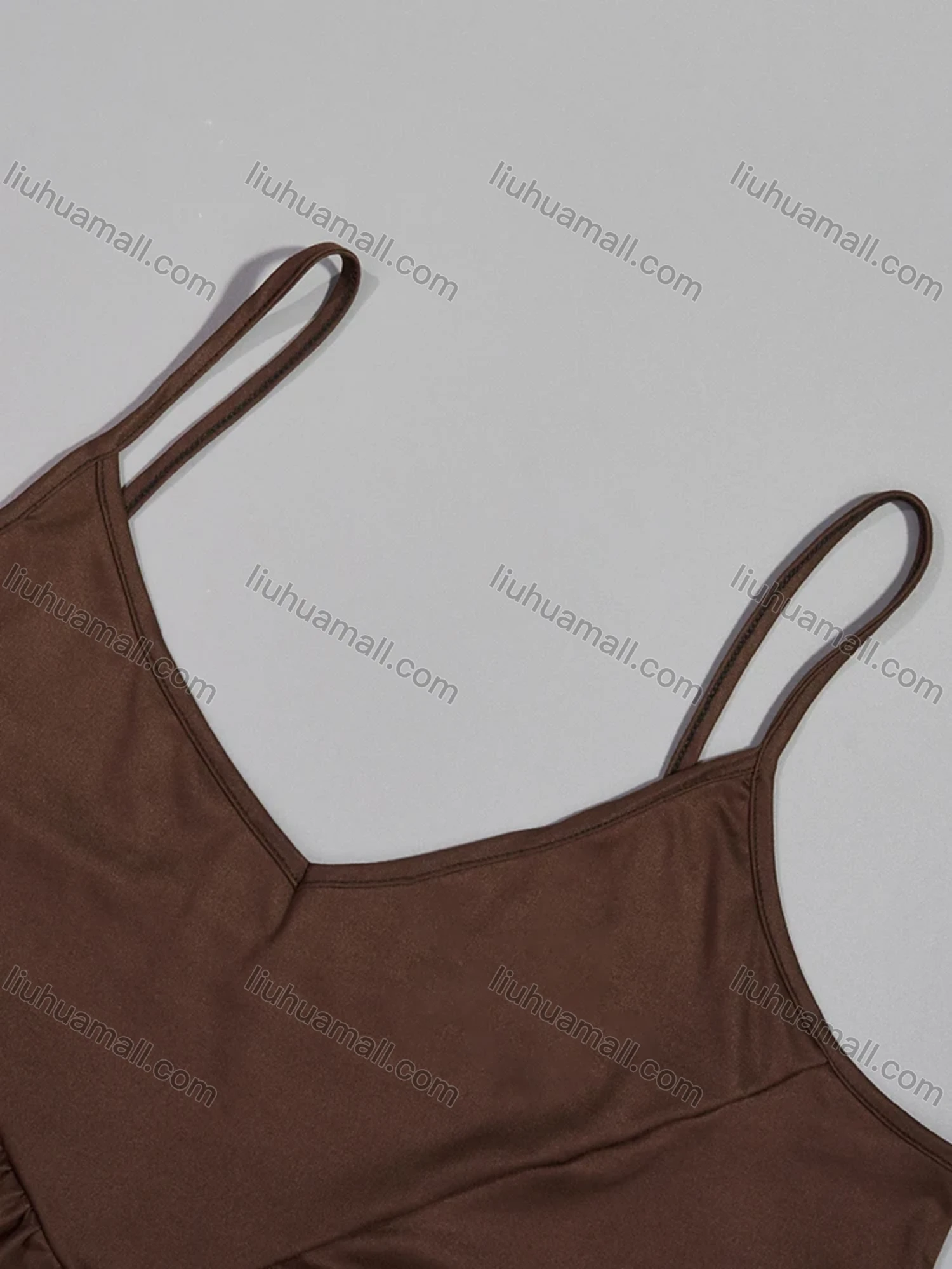 Wholesale Women's Milk Silk Plain Spaghetti Strap Ruched Cami Lounge Short Nightdress DM113# - Liuhuamall