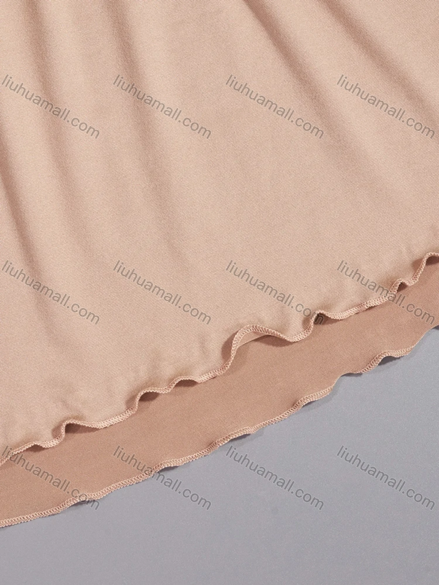 Wholesale Women's Lounge Milk Silk Plain V Neck Short Sleeve Ruched Lettuce Trim Ruffle Hem Short Nightdress DM1320# - Liuhuamall