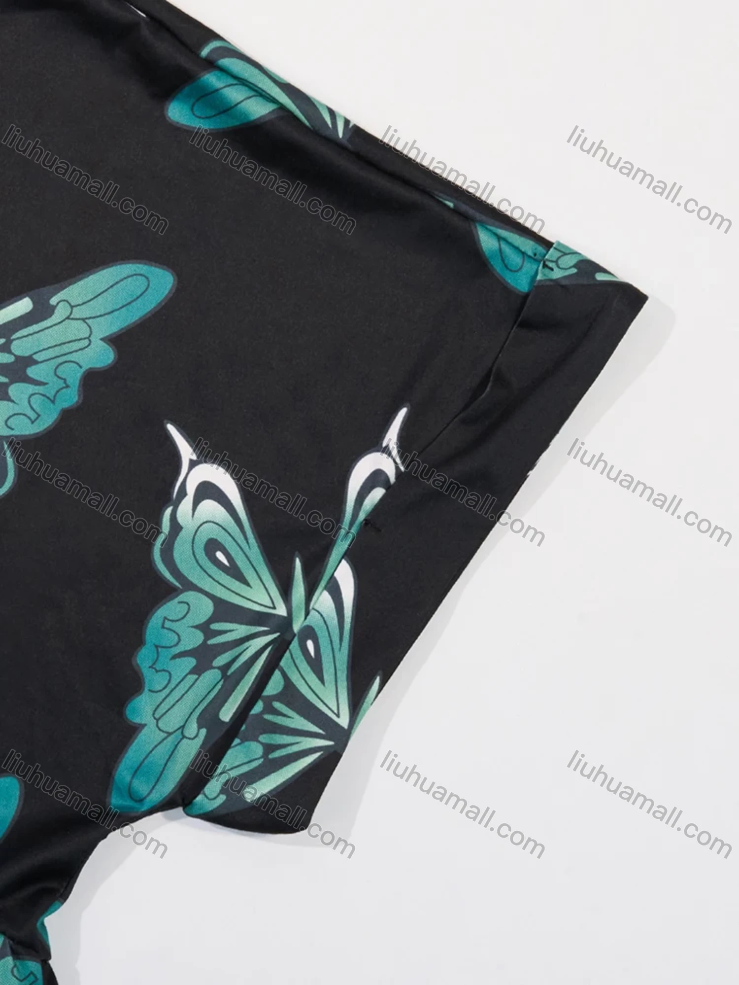 Wholesale Women's Lounge Milk Silk Butterfly V Neck Short Sleeve Ruched Lettuce Trim Ruffle Hem Short Nightdress DM1320-02# - Liuhuamall