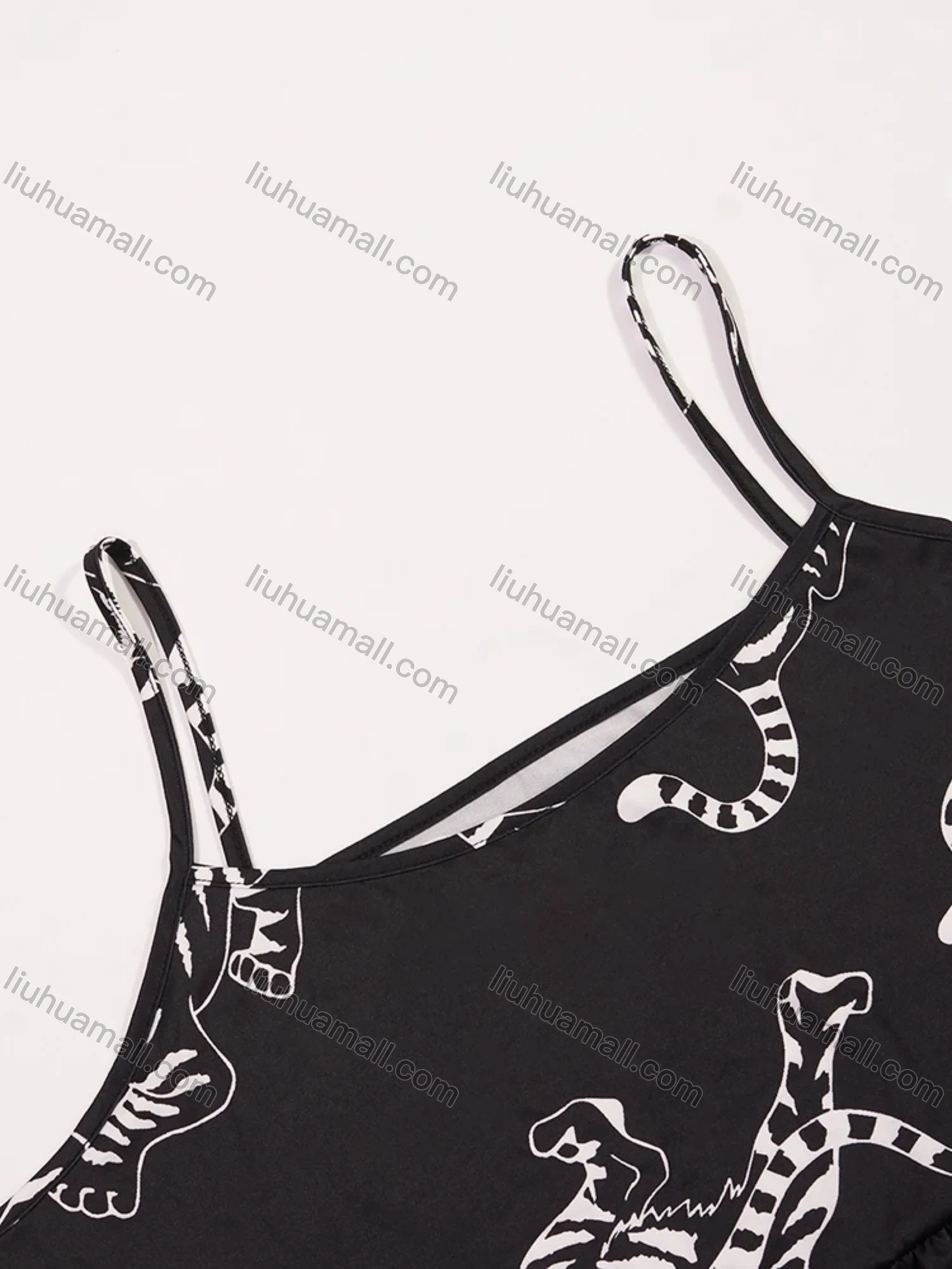 Wholesale Women's Lounge Milk Silk Tiger Print Ruched Cami Top & Pant & Long Sleeve Cardigan 3 Piece Sets With Belt DM31004-01# - Liuhuamall