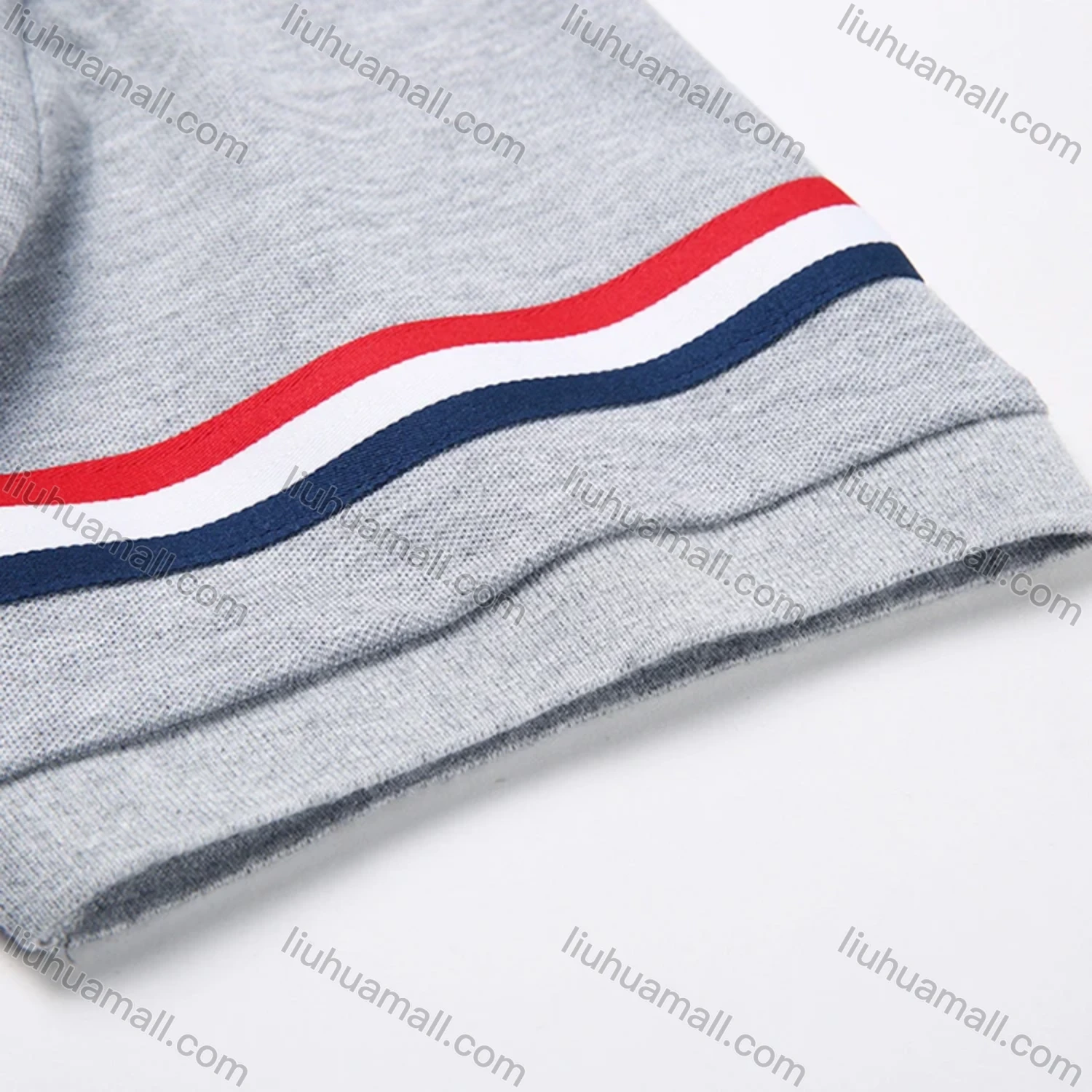 Wholesale Men's Casual Plain Short Sleeve Striped Trim Breathable Polo Shirt C00237# - Liuhuamall