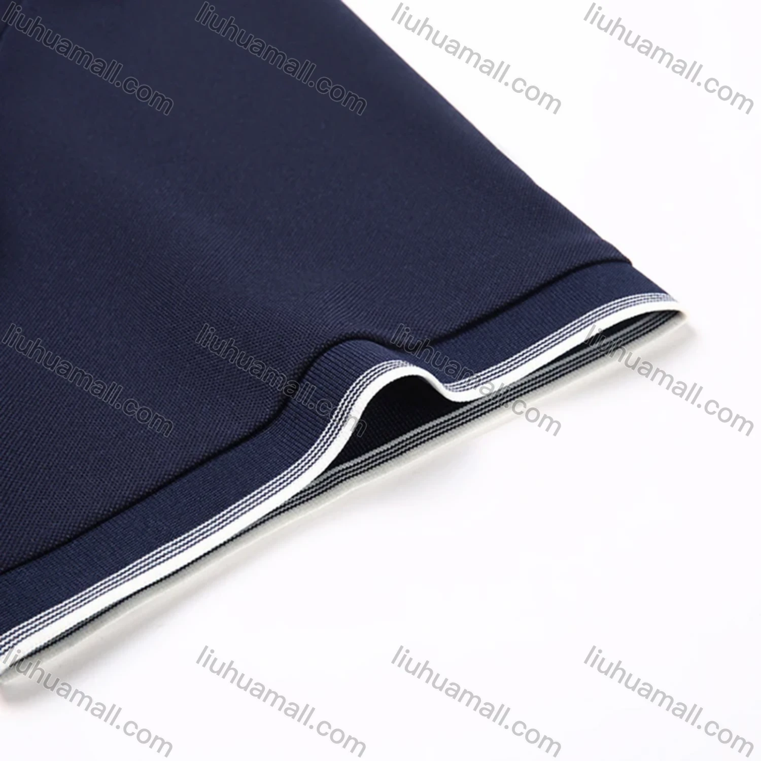 Wholesale Men's Casual Plain Striped Trim Short Sleeve Polo Shirt 9912# - Liuhuamall