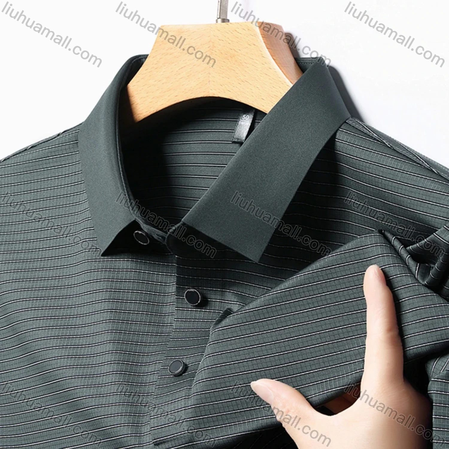 Wholesale Men's Casual Striped Short Sleeve Polo Shirt T1930# - Liuhuamall