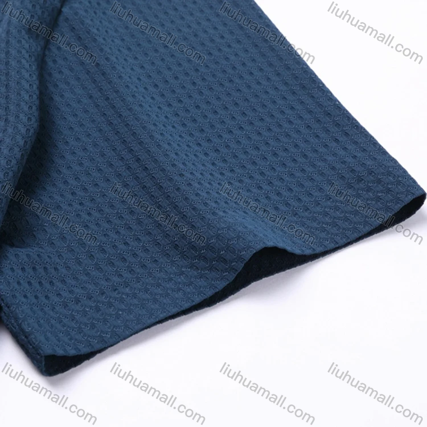 Wholesale Men's Business Plain Texture Label Short Sleeve Breathable Polo Shirt T1230# - Liuhuamall