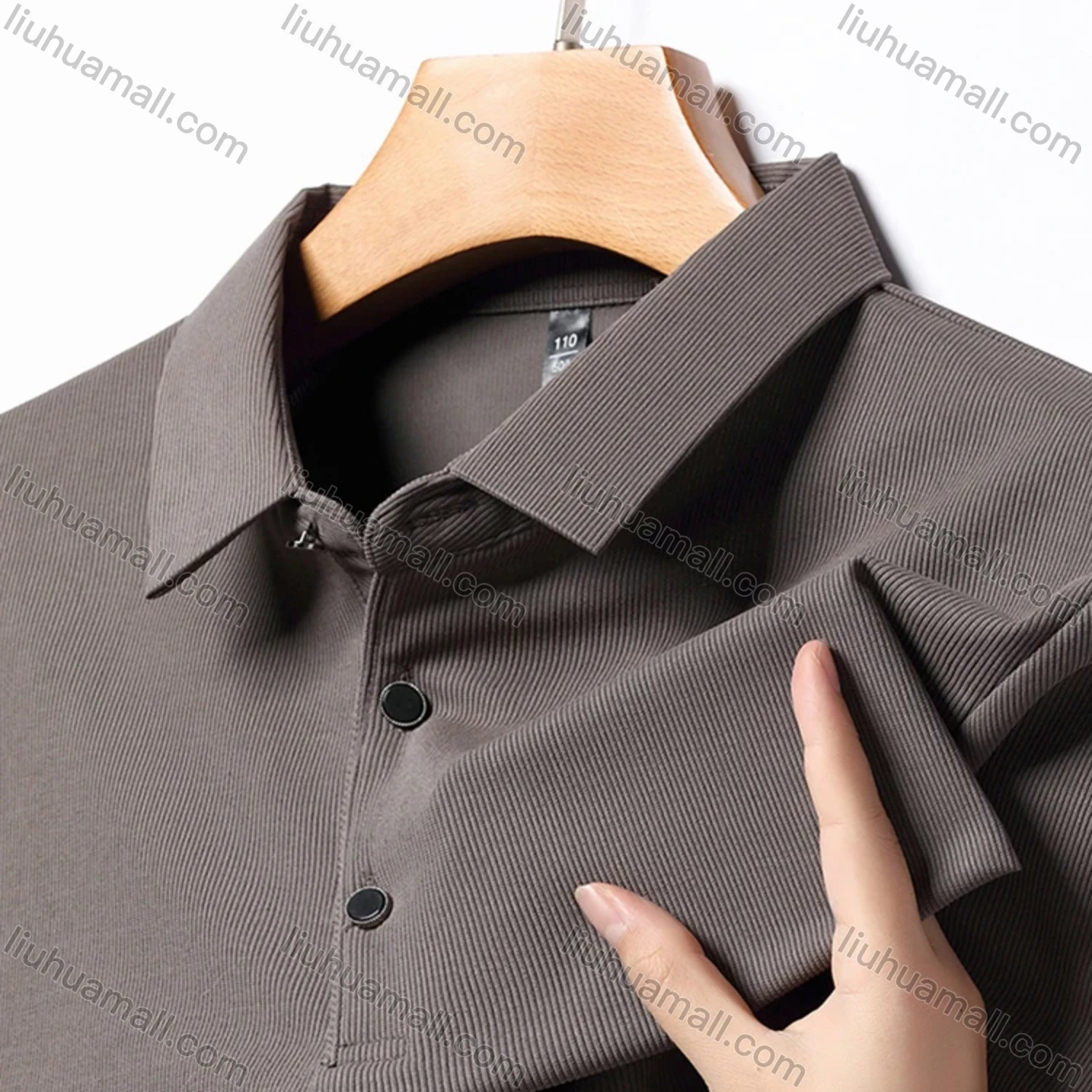 Wholesale Men's Casual Plain Short Sleeve Ice Silk Polo Shirt 81281# - Liuhuamall