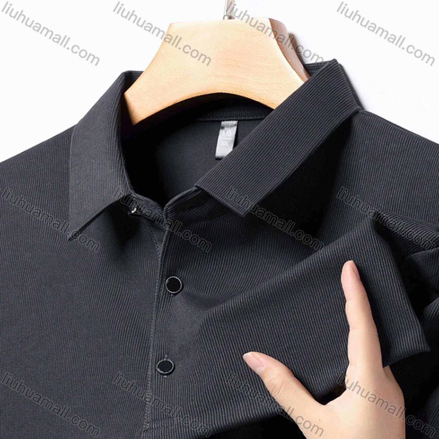 Wholesale Men's Casual Plain Short Sleeve Ice Silk Polo Shirt 81281# - Liuhuamall
