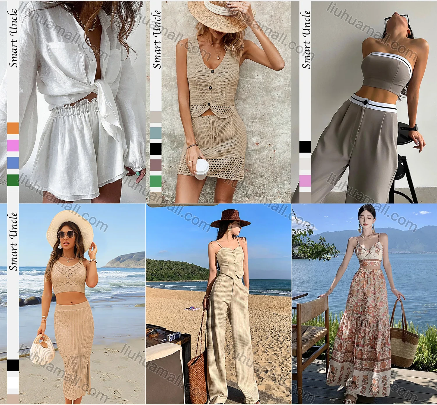 Wholesale Mix & Match Women's Clothing Sets Collection: 6 Styles, MOQ 3 Pieces - Liuhuamall