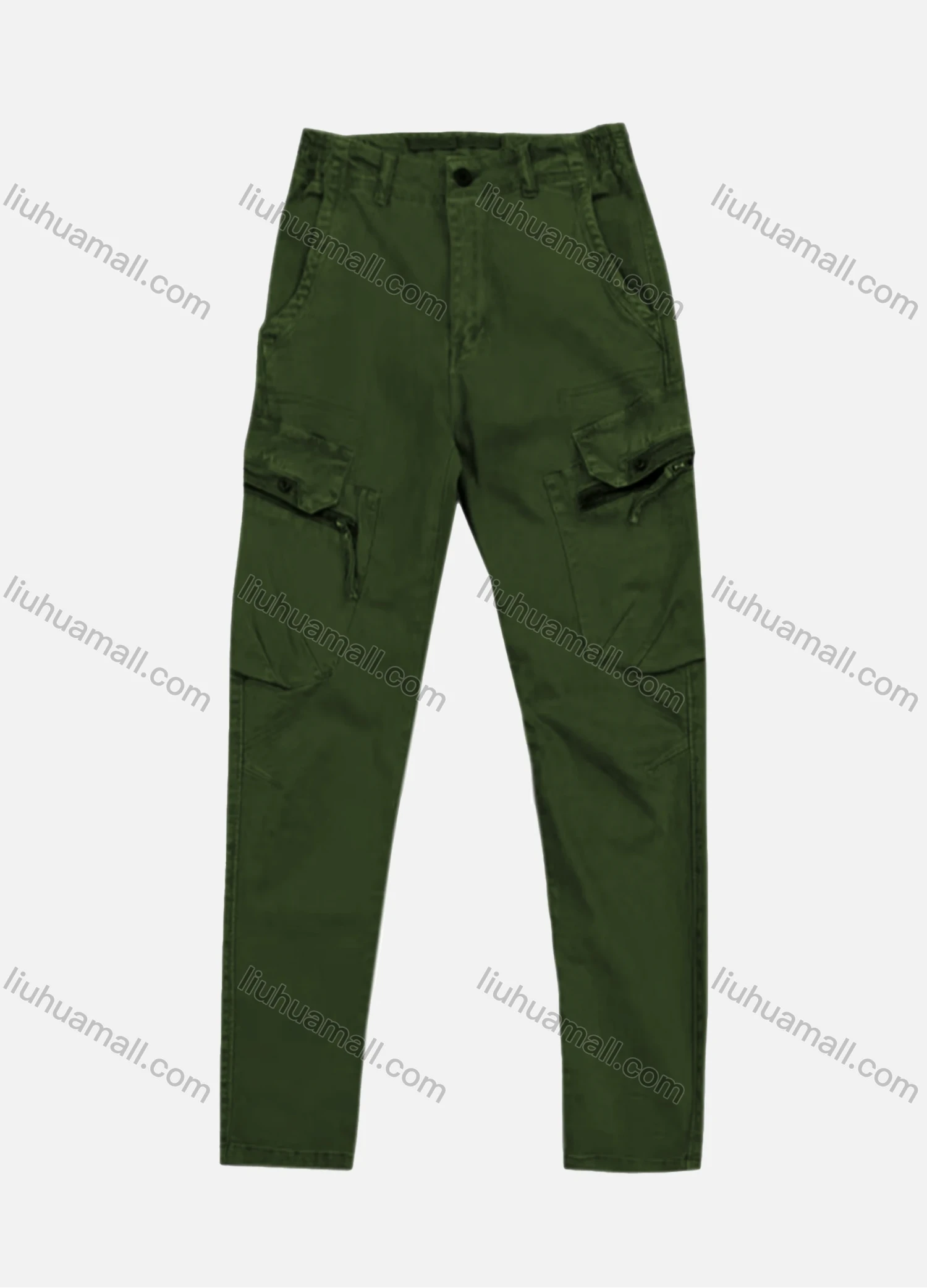 Wholesale Men's Casual Zipper Pockets Plain Cargo Pant AK7309# - Liuhuamall