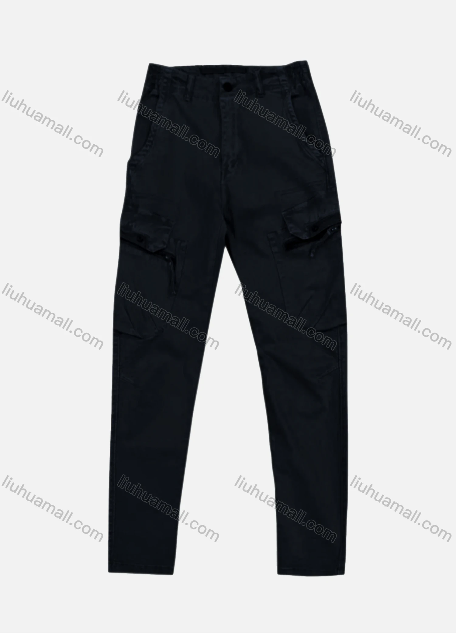 Wholesale Men's Casual Zipper Pockets Plain Cargo Pant AK7309# - Liuhuamall