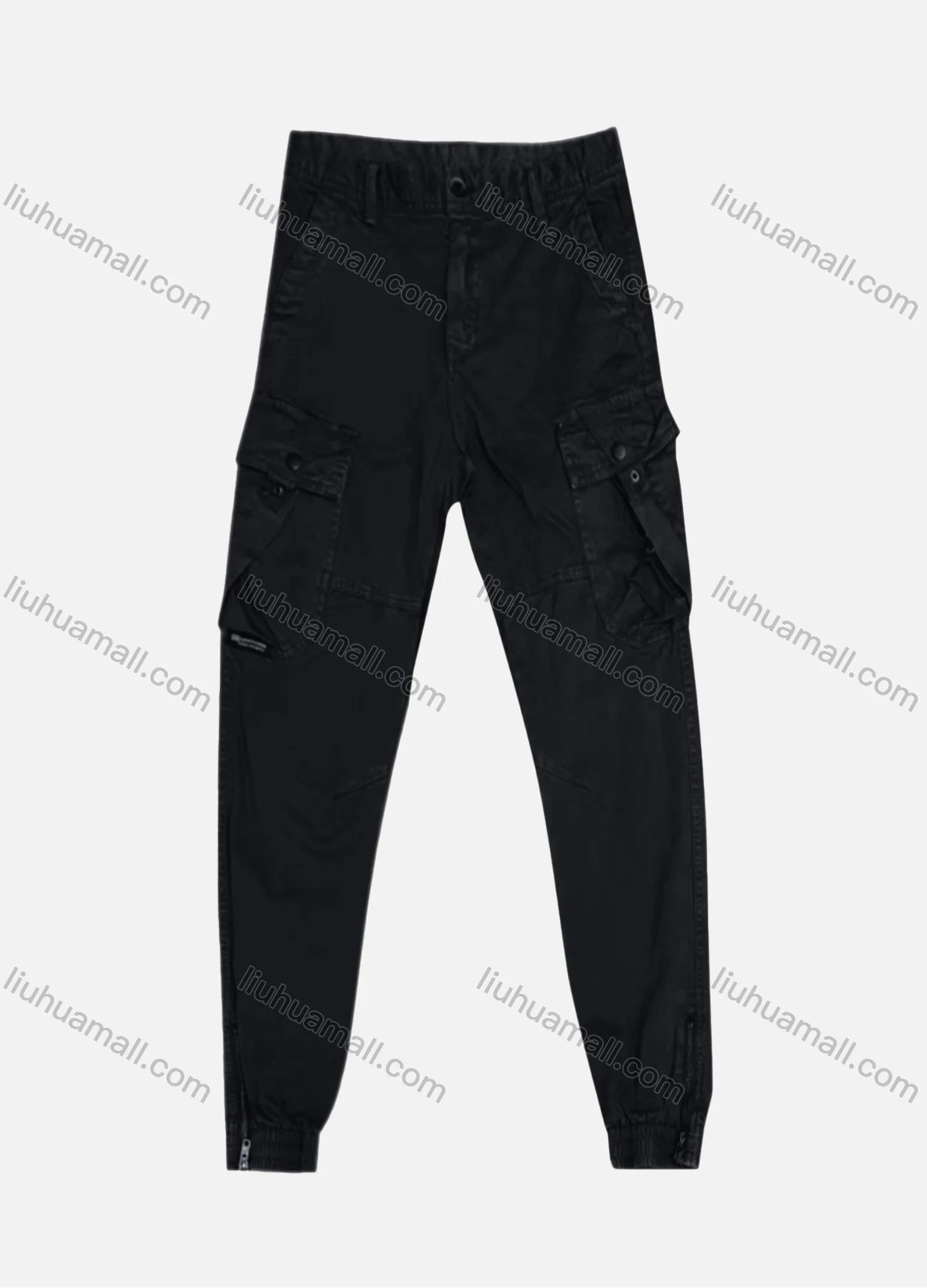 Wholesale Men's Casual Flap Pockets Plain Zipper Hem Cargo Pant AK7363# - Liuhuamall