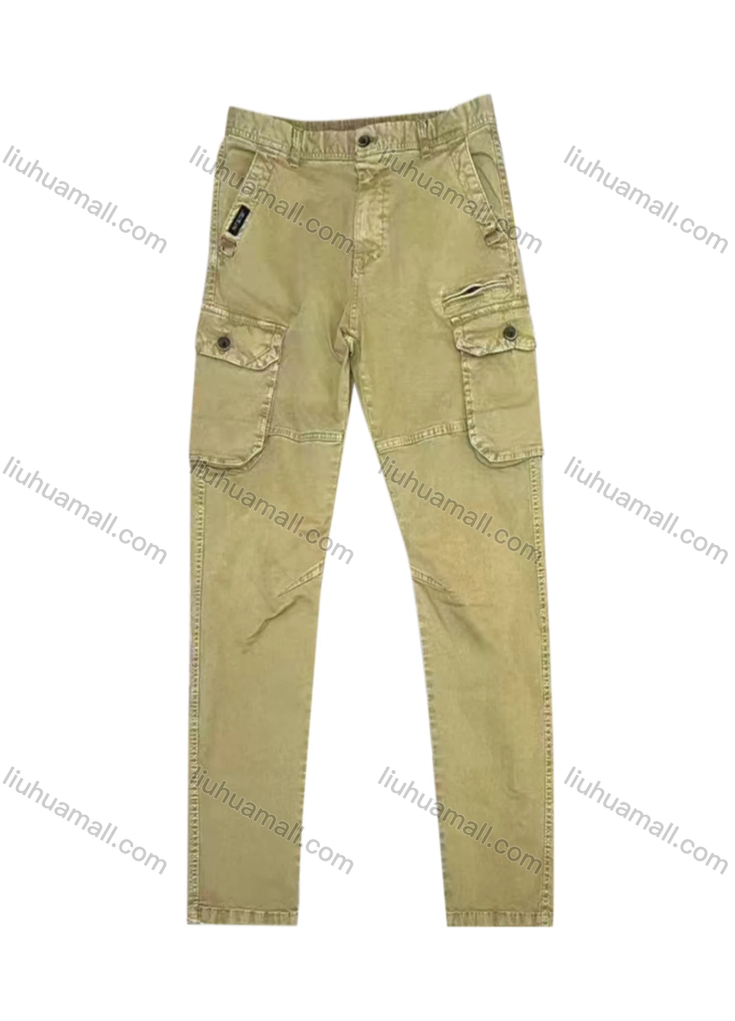 Wholesale Men's Casual Flap Pockets Plain Cargo Pant AK7366# - Liuhuamall